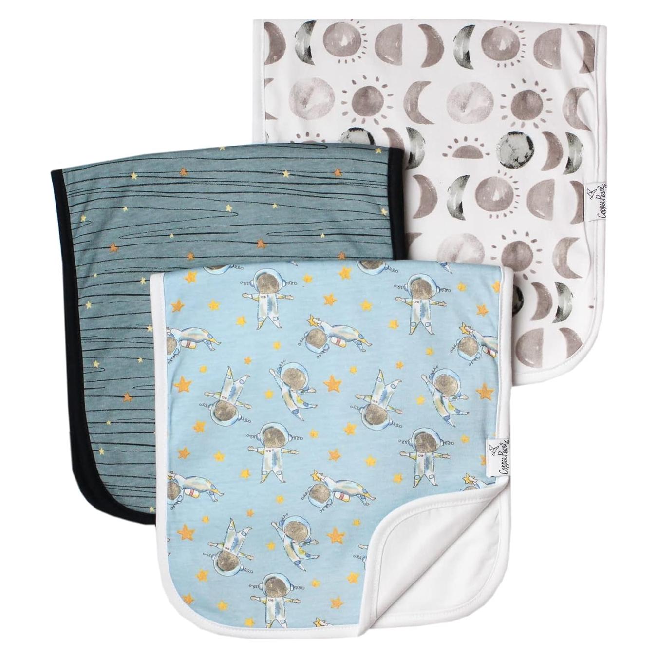 Paños de Eructo para Bebés Copper Pearl - 3 Unidades Grandes Algodón