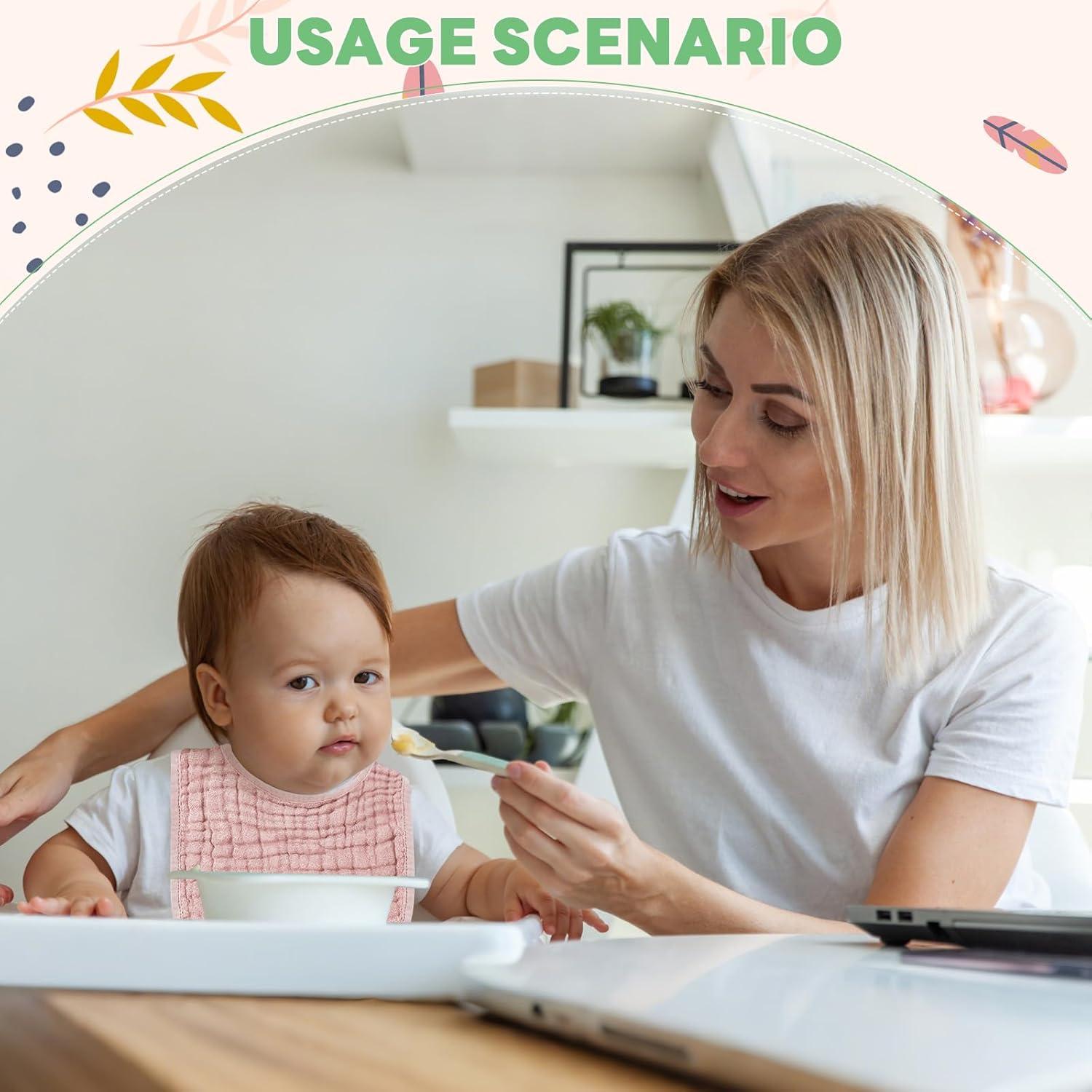 Tallew 8 Baberos y Paños Muselina Algodón Bebé 50x25cm