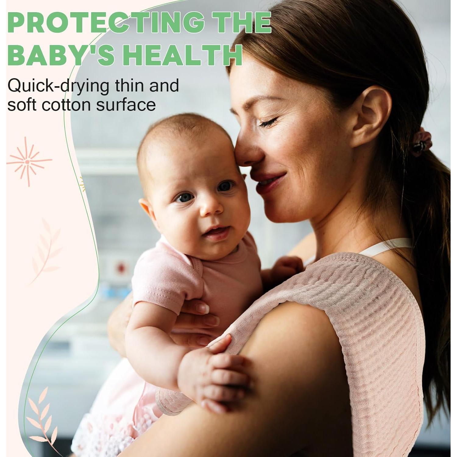 Tallew 8 Baberos y Paños Muselina Algodón Bebé 50x25cm