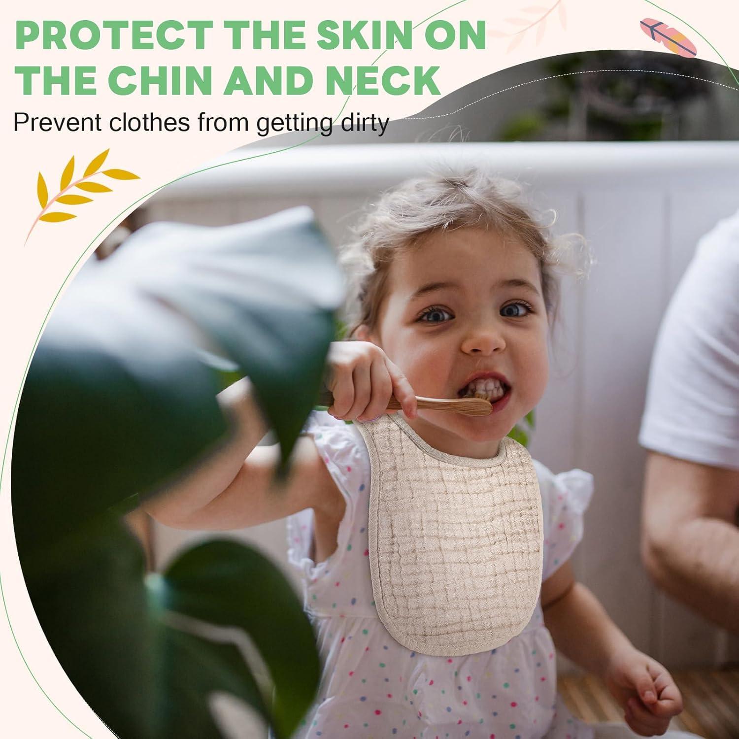 Tallew 8 Baberos y Paños Muselina Algodón Bebé 50x25cm