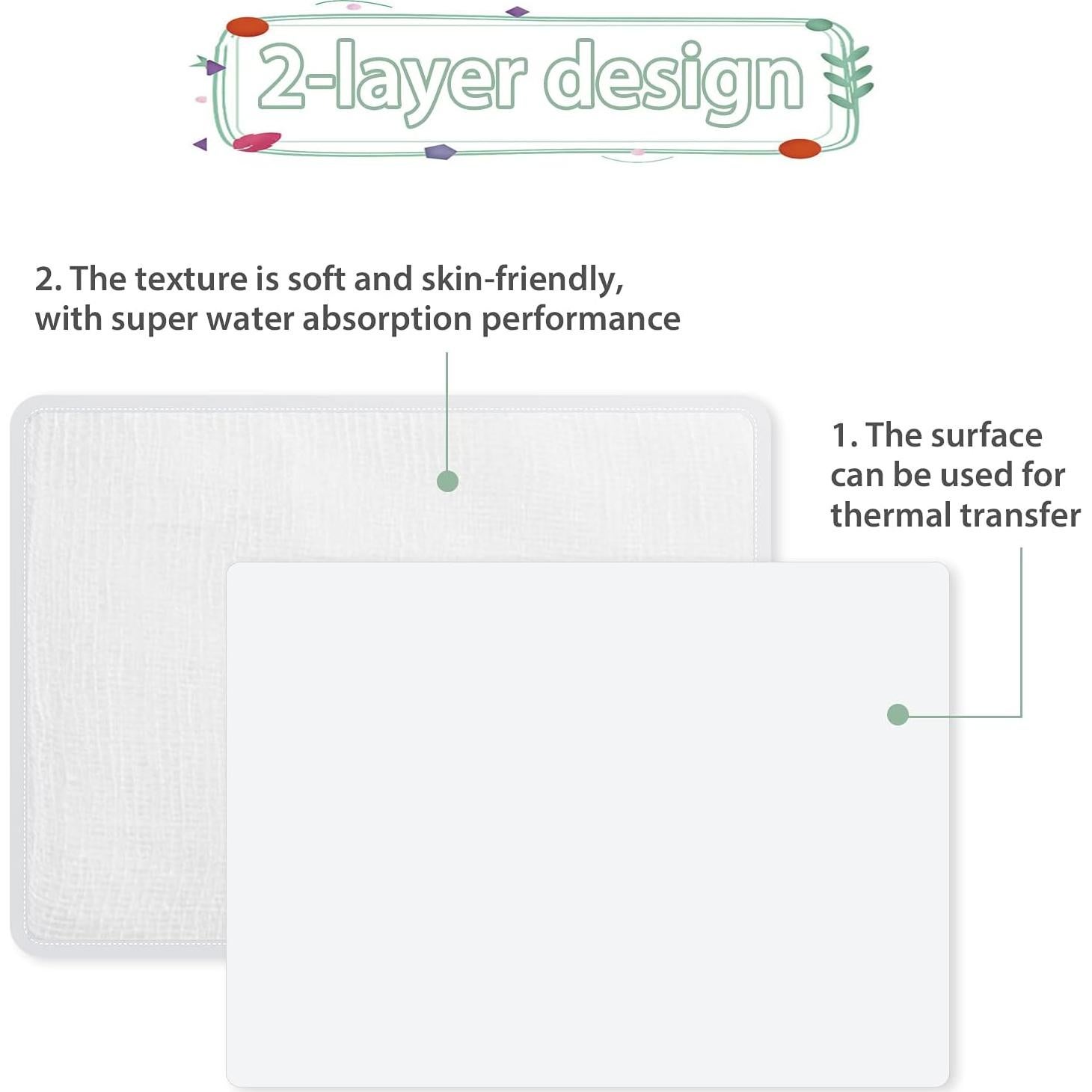 Paños de Eructo para Bebés SATINIOR 5 Piezas Blancos Absorbentes