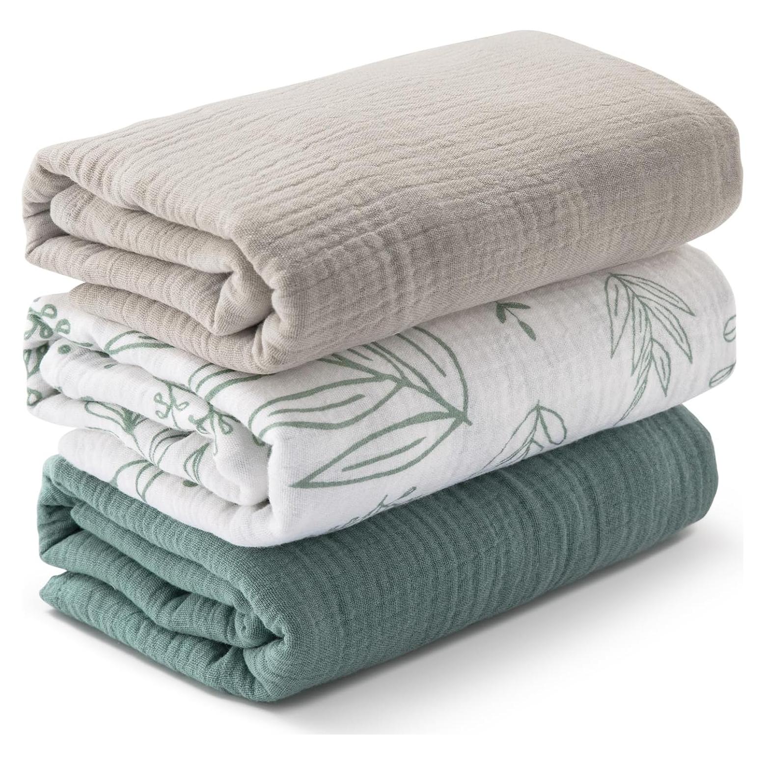 Mantas de Muselina LYRICHOM BABY - Paquete de 3, 95x100 cm