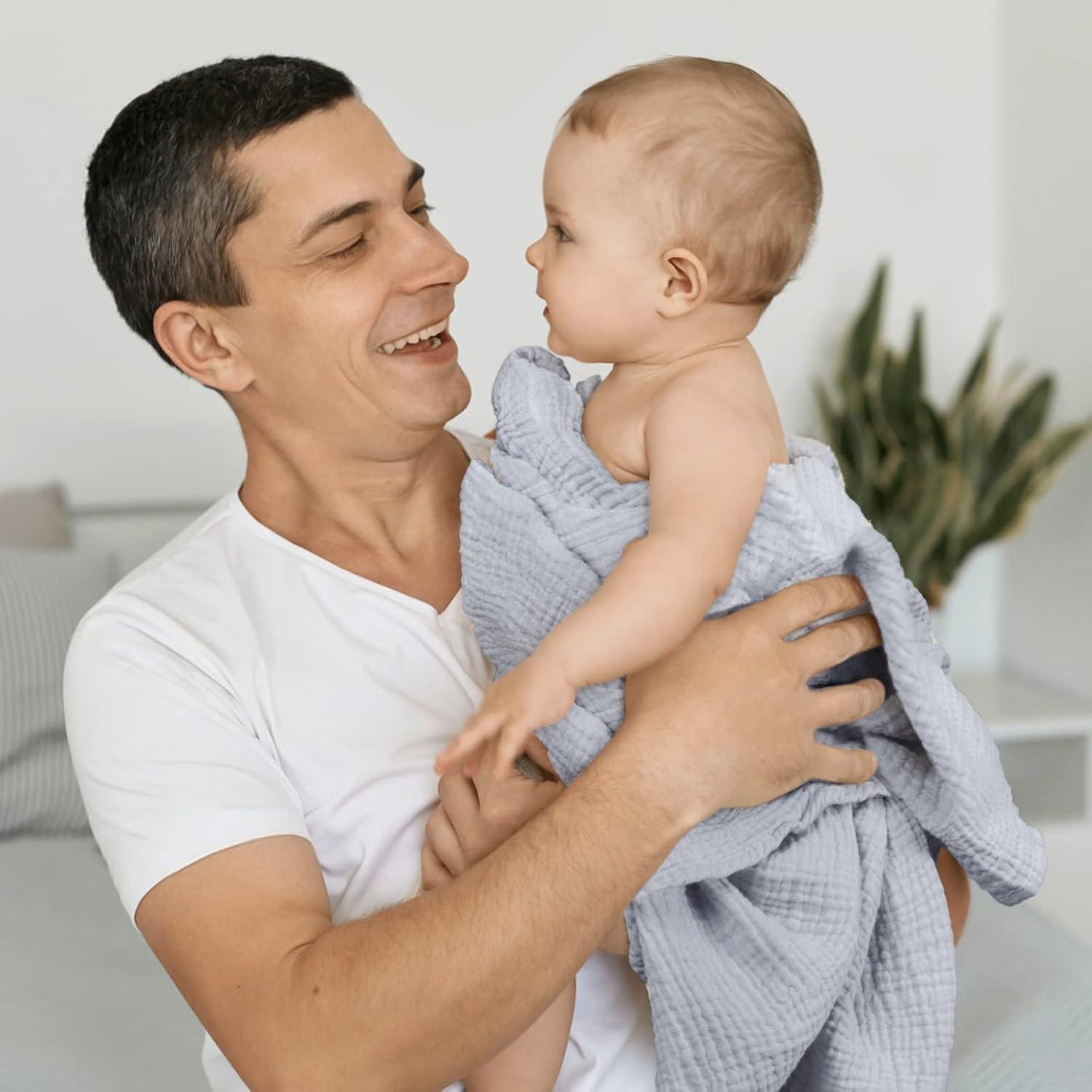 Manta de Muselina Lulumoon 2 Pack Algodón Suave 101.6cm Navy