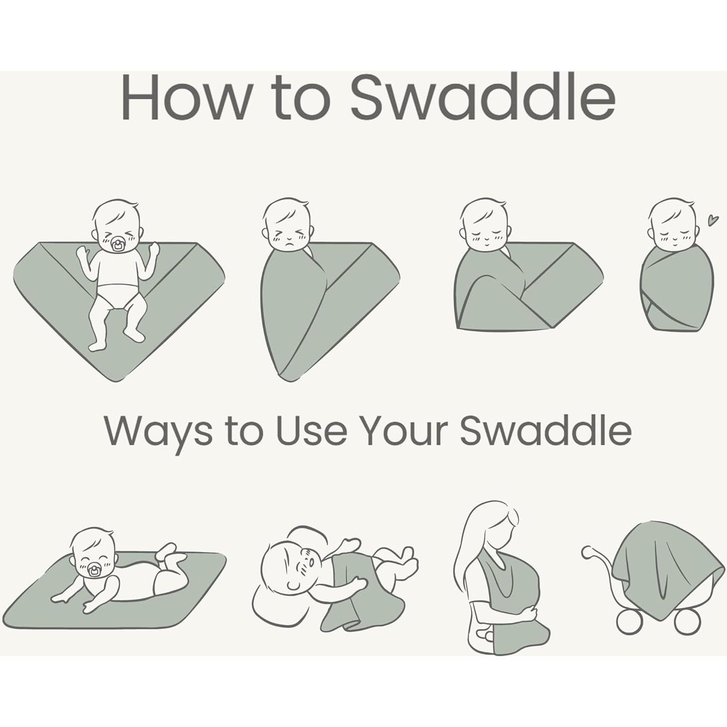 Manta de Recepción para Bebé Niña Konssy 76x76 cm Verde Niebla