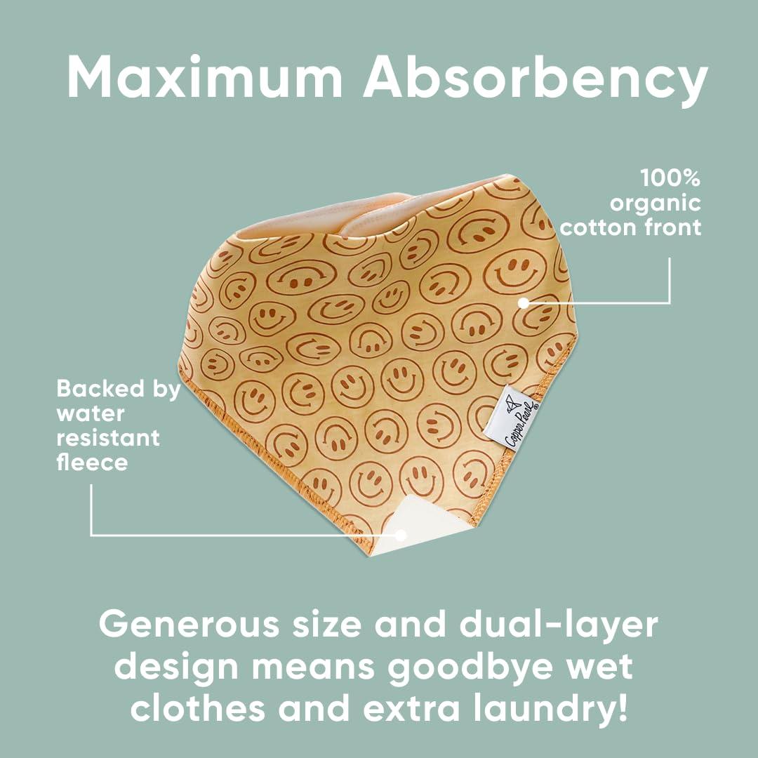 Copper Pearl Paquete de 4 Baberos de Algodón Ajustables Vance