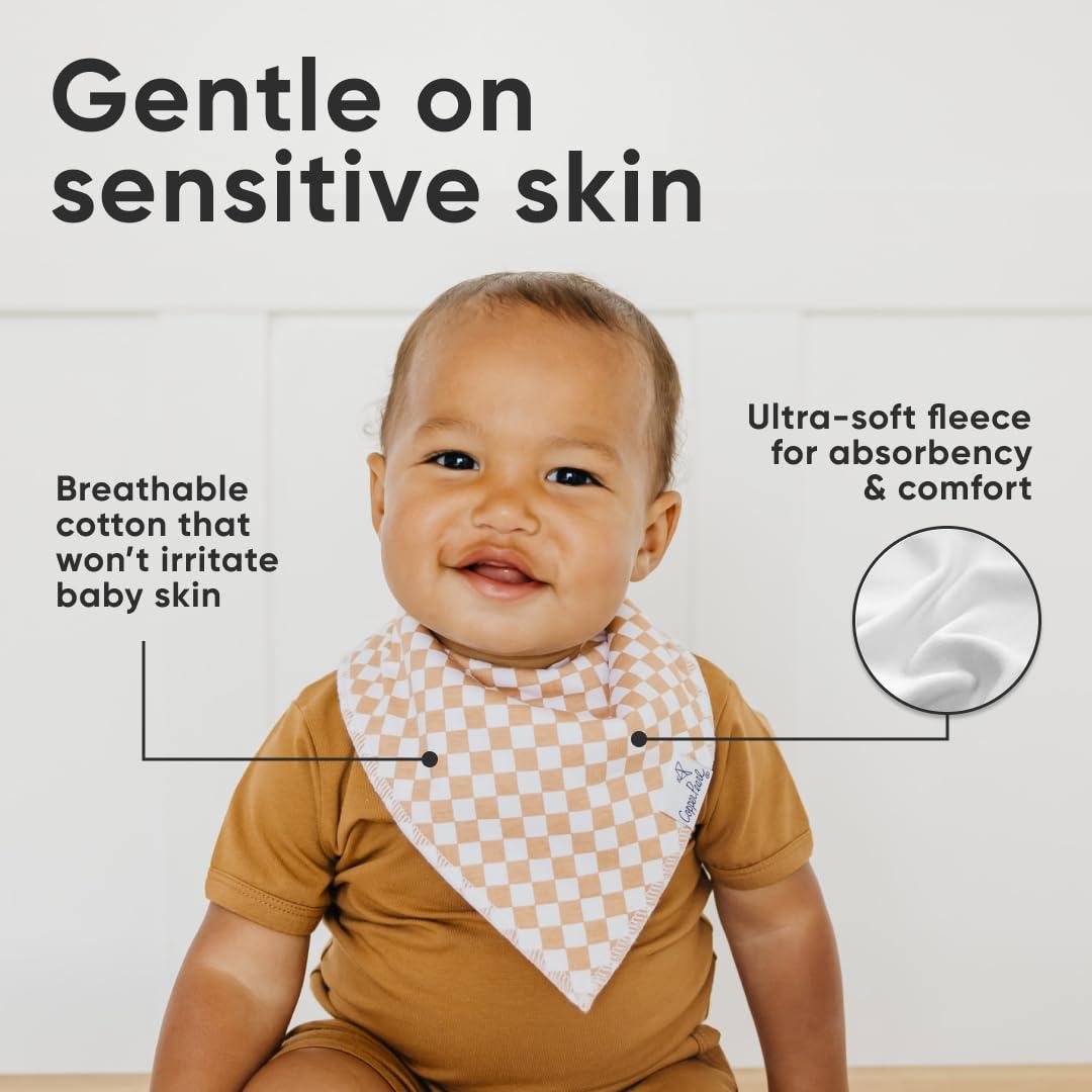 Copper Pearl Paquete de 4 Baberos de Algodón Ajustables Vance