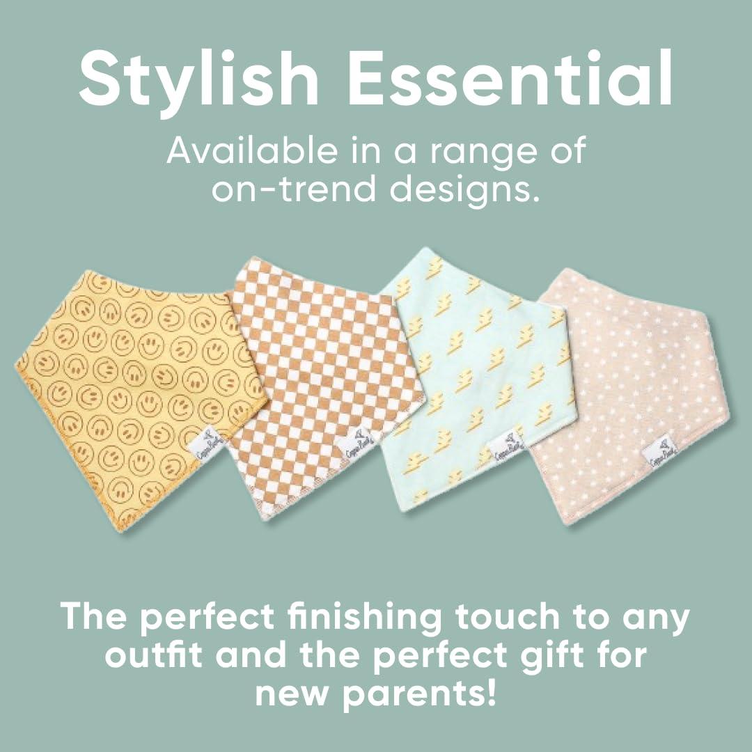 Copper Pearl Paquete de 4 Baberos de Algodón Ajustables Vance