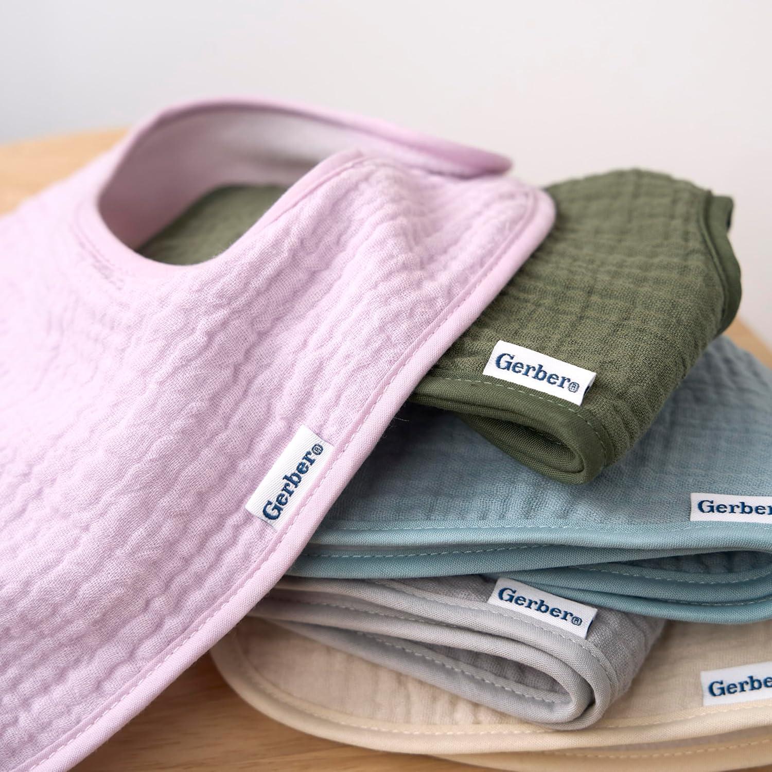 Baberos de Muselina Gerber Pack de 8 para Bebé Unisex
