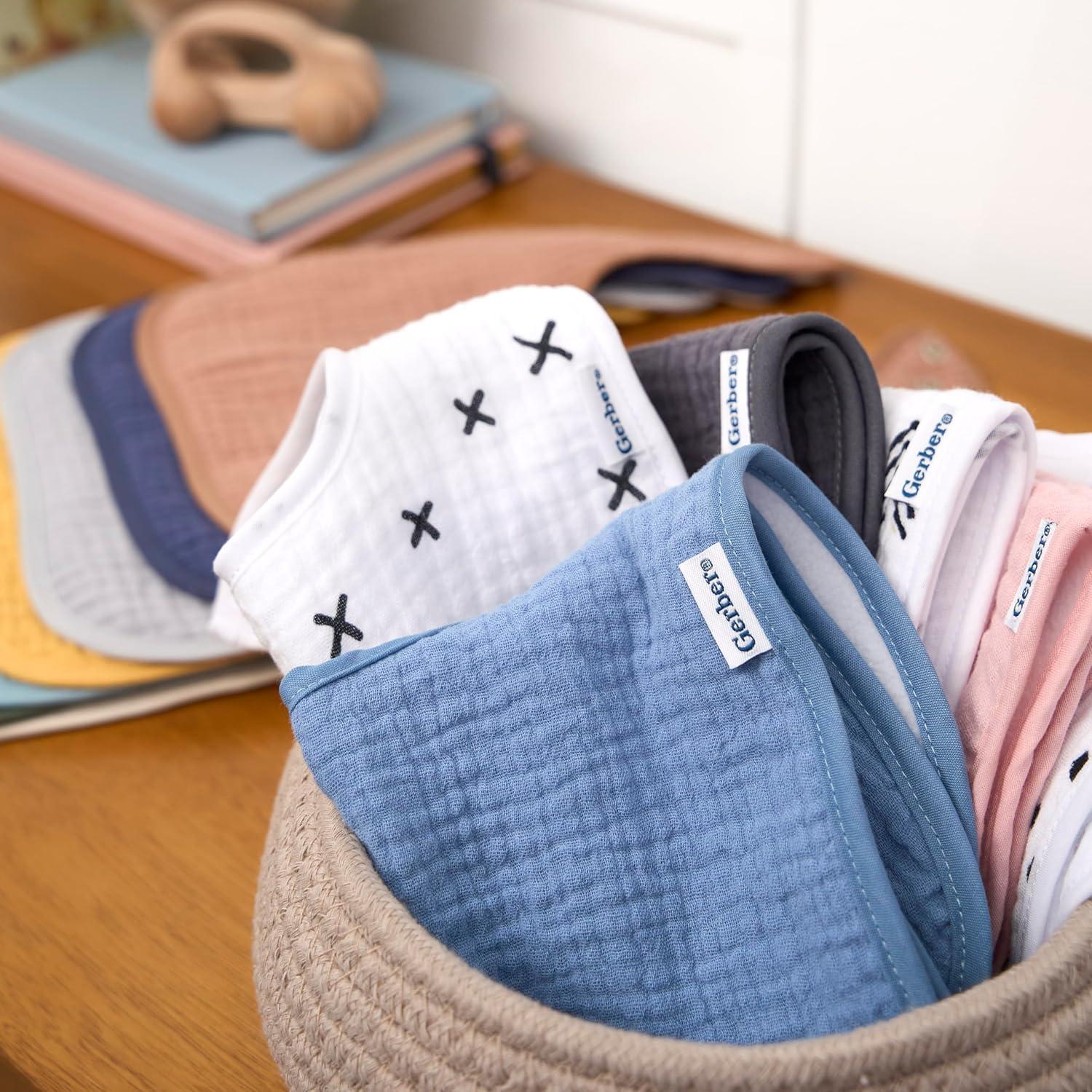 Baberos de Muselina Gerber Pack de 8 para Bebé Unisex