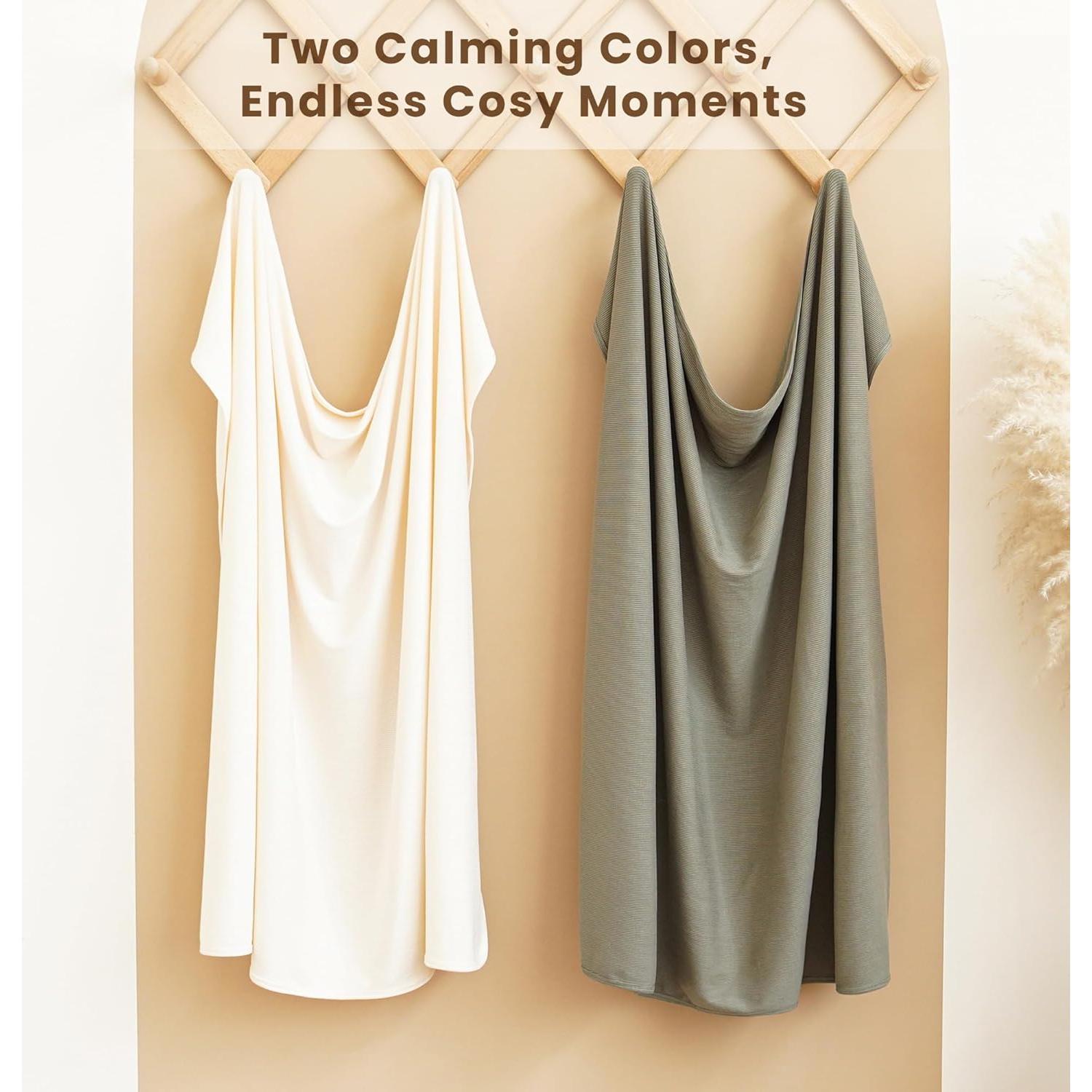 Manta de Bebé Konssy 2 Piezas Suaves 84x107 cm Beige Salvia