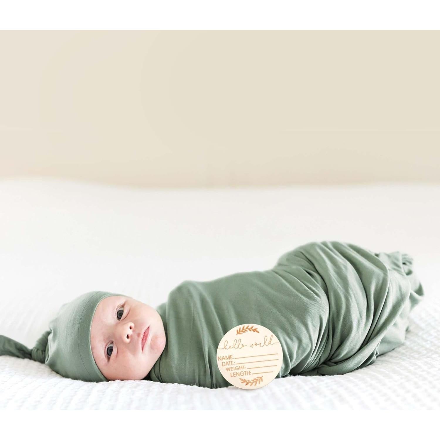 Manta de Recepción MairMore 120x120 cm Verde con Gorro