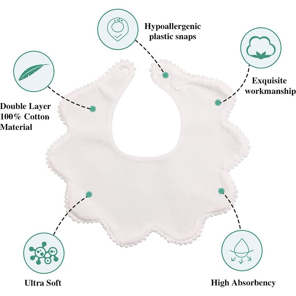 Baberos de Bandana para Bebés JANGANNSA 3 Piezas Algodón