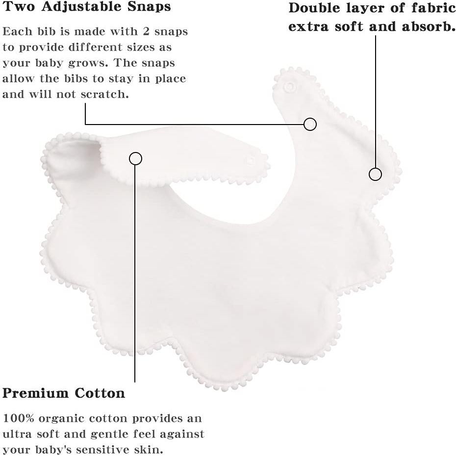 Baberos de Bandana para Bebés JANGANNSA 3 Piezas Algodón