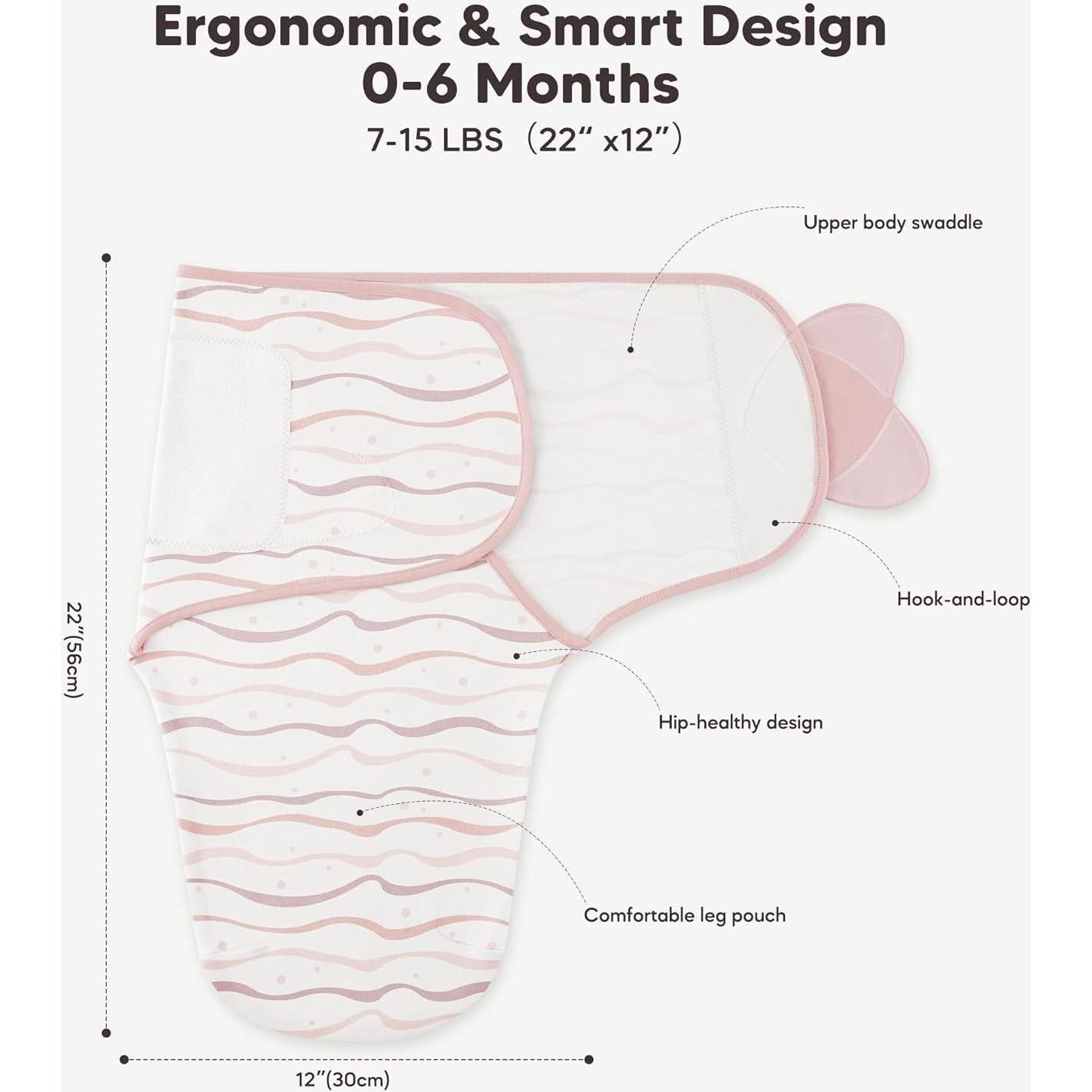 Sacos de Saco para Bebés Susurration, 100% Algodón, Paquete de 3