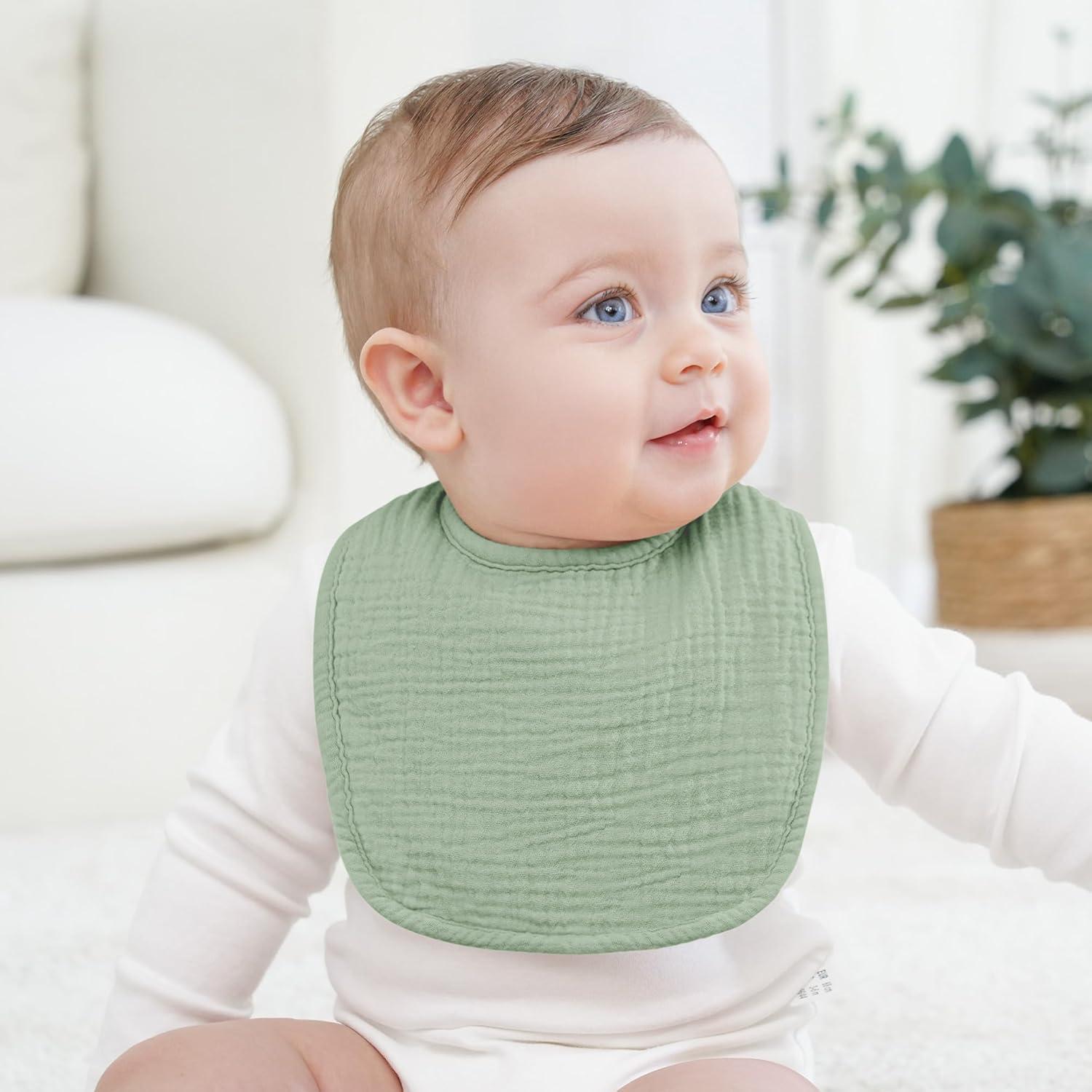 Baberos de Muselina Bearmoss 100% Algodón Paquete 10 Unisex