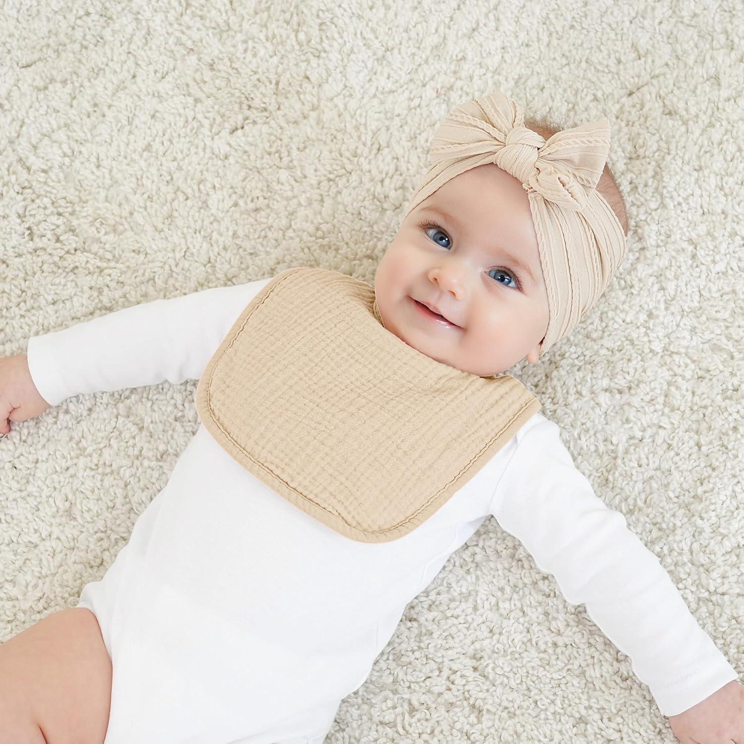 Baberos de Muselina Bearmoss 100% Algodón Paquete 10 Unisex