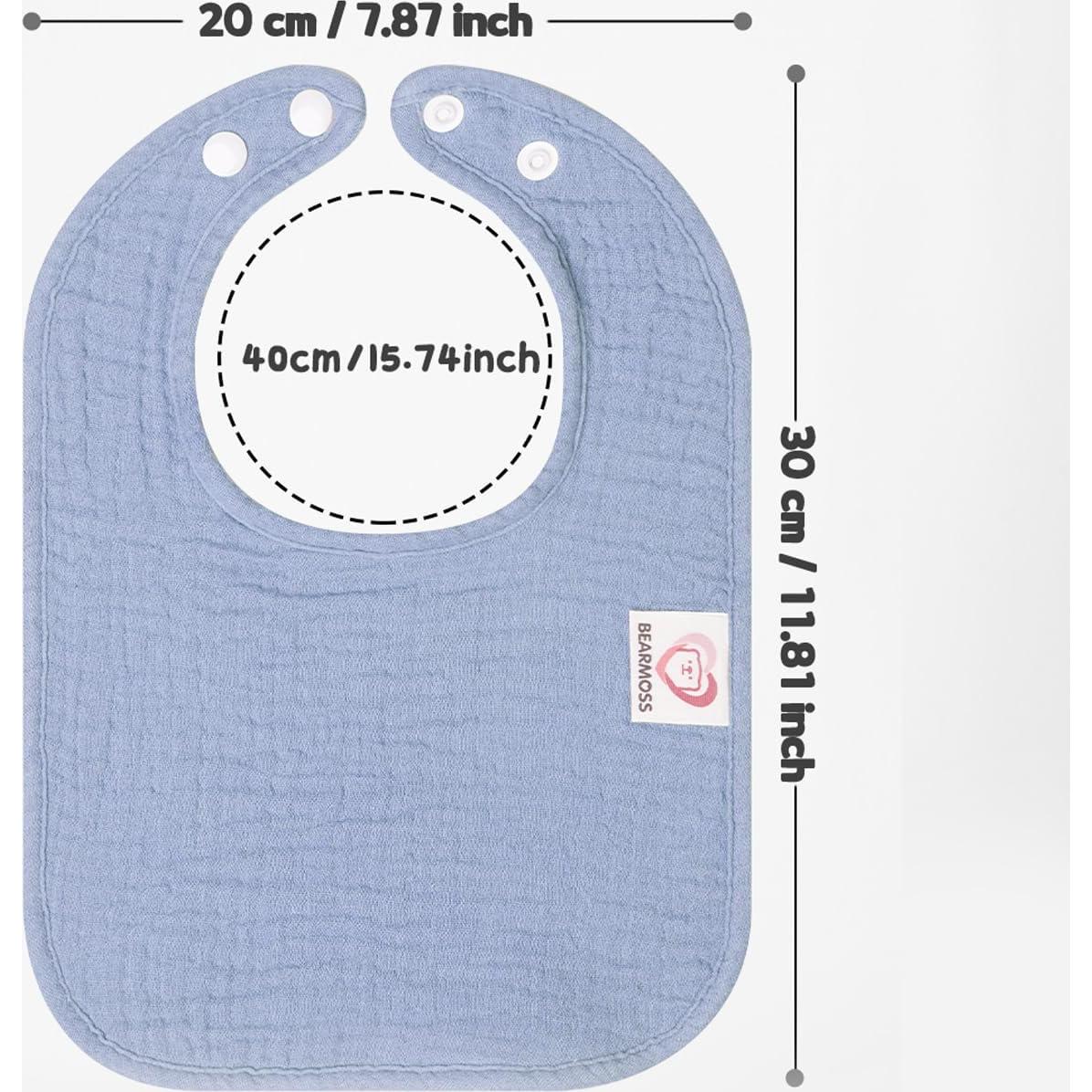 Baberos de Muselina Bearmoss 100% Algodón Paquete 10 Unisex