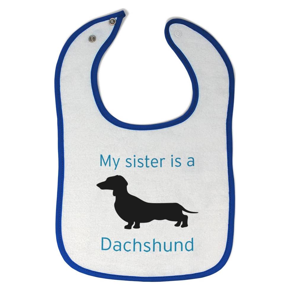 Babero de Algodón para Bebés Mi Hermana es un Dachshund