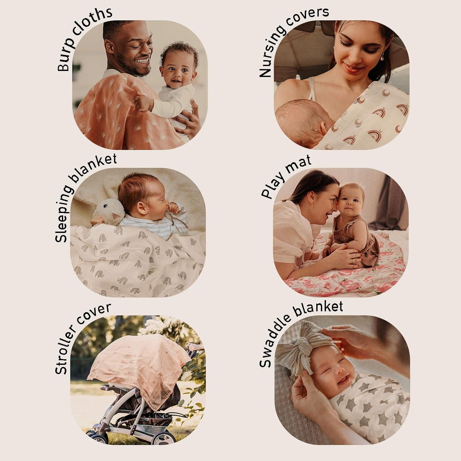 Mantas de Muselina GLLQUEN BABY 4-Pack 101.6x88.9cm Floral