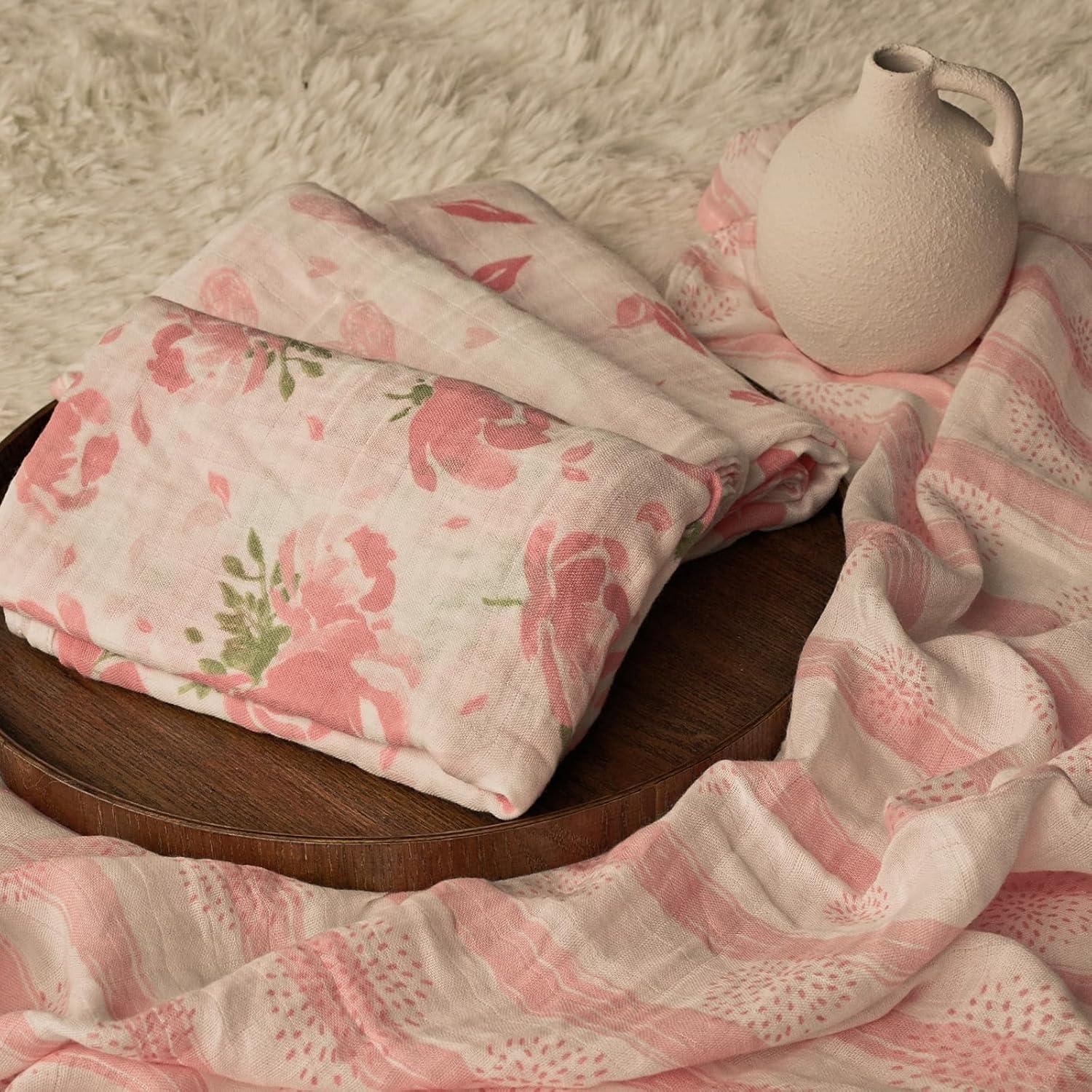 Mantas de Muselina GLLQUEN BABY 4-Pack 101.6x88.9cm Floral