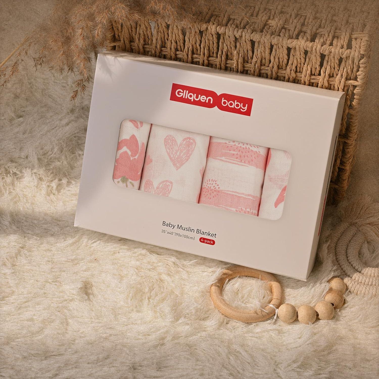 Mantas de Muselina GLLQUEN BABY 4-Pack 101.6x88.9cm Floral