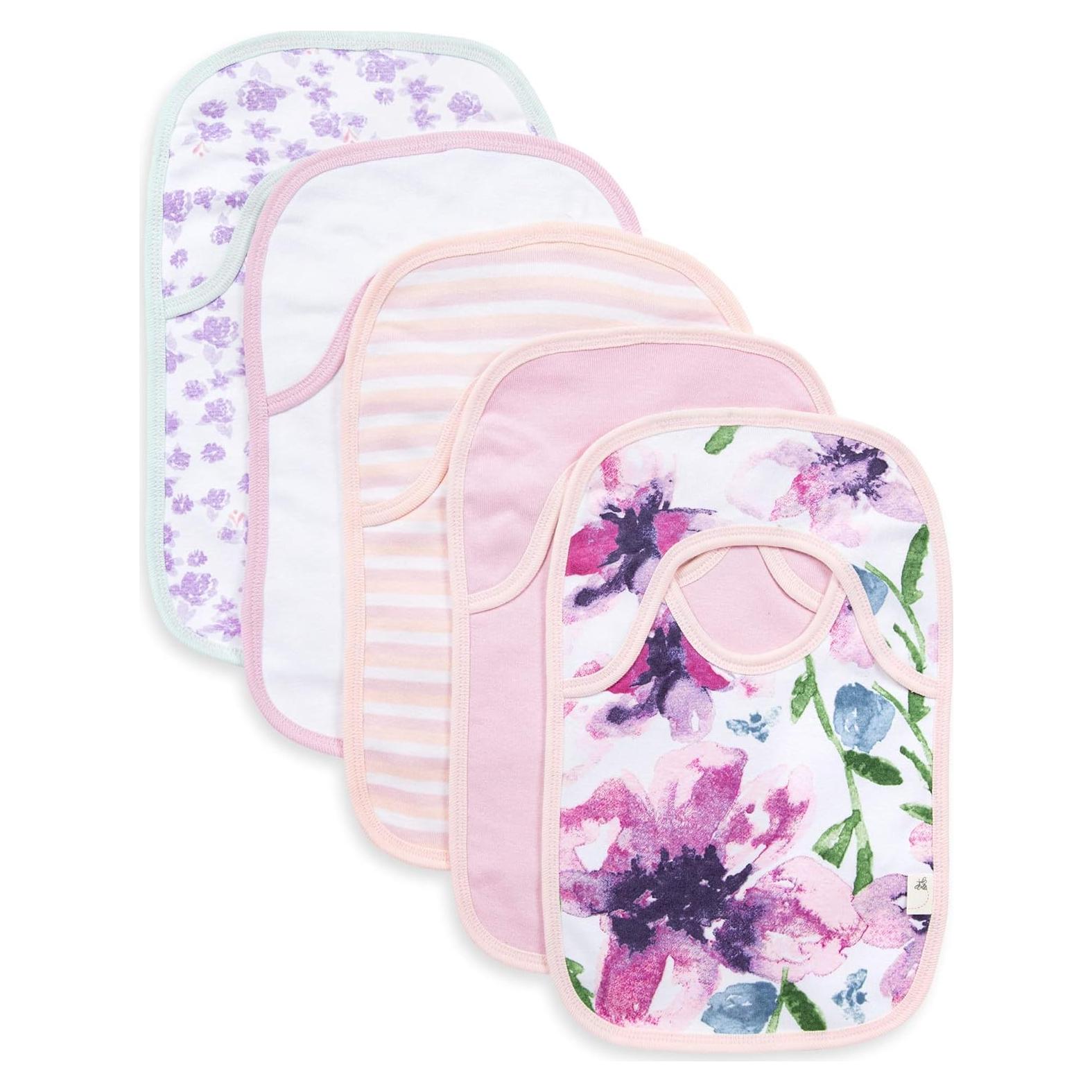 Baberos Infantiles Burt's Bees Baby, 100% Algodón Orgánico, Paquete de 5