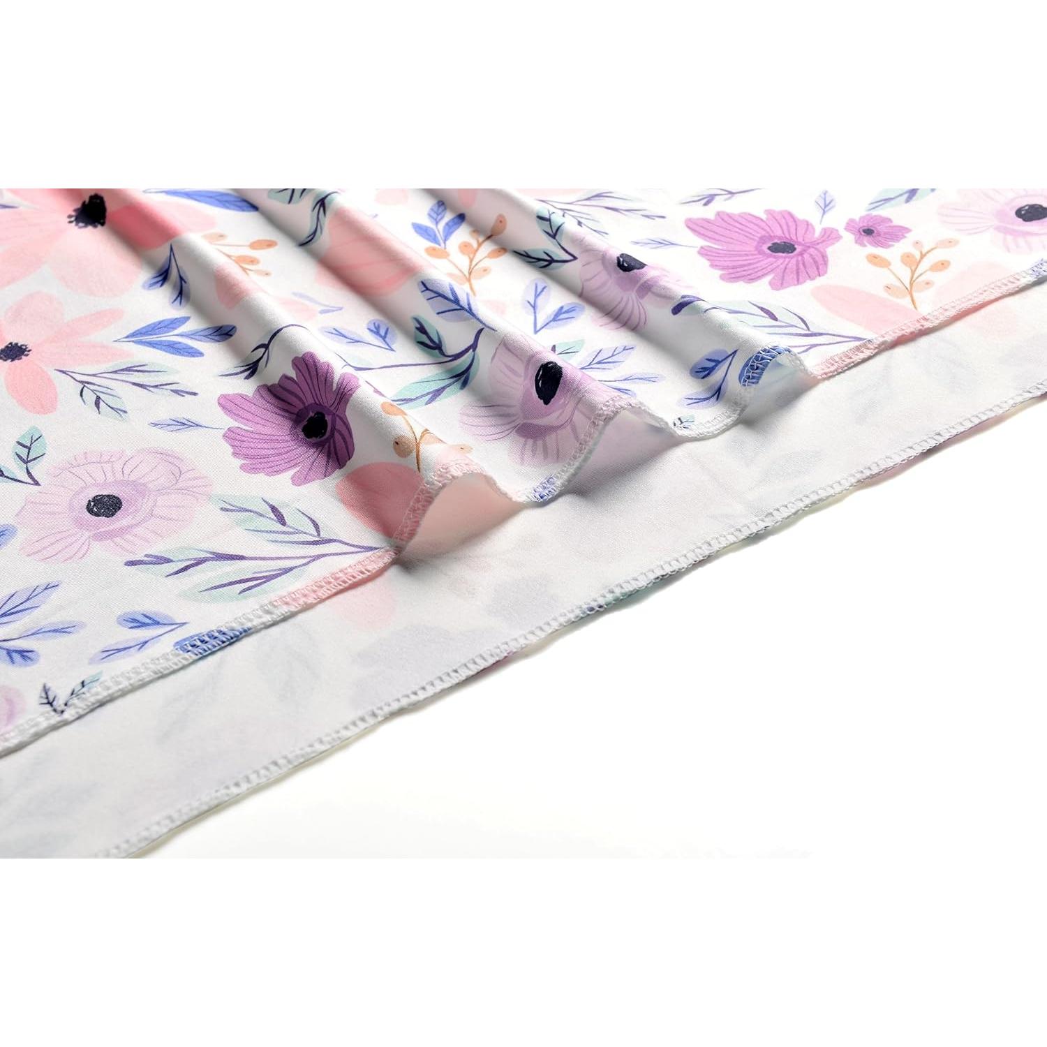 Manta Envueltoria para Bebé Vollmic Floral Rosa y Morado 80x80cm