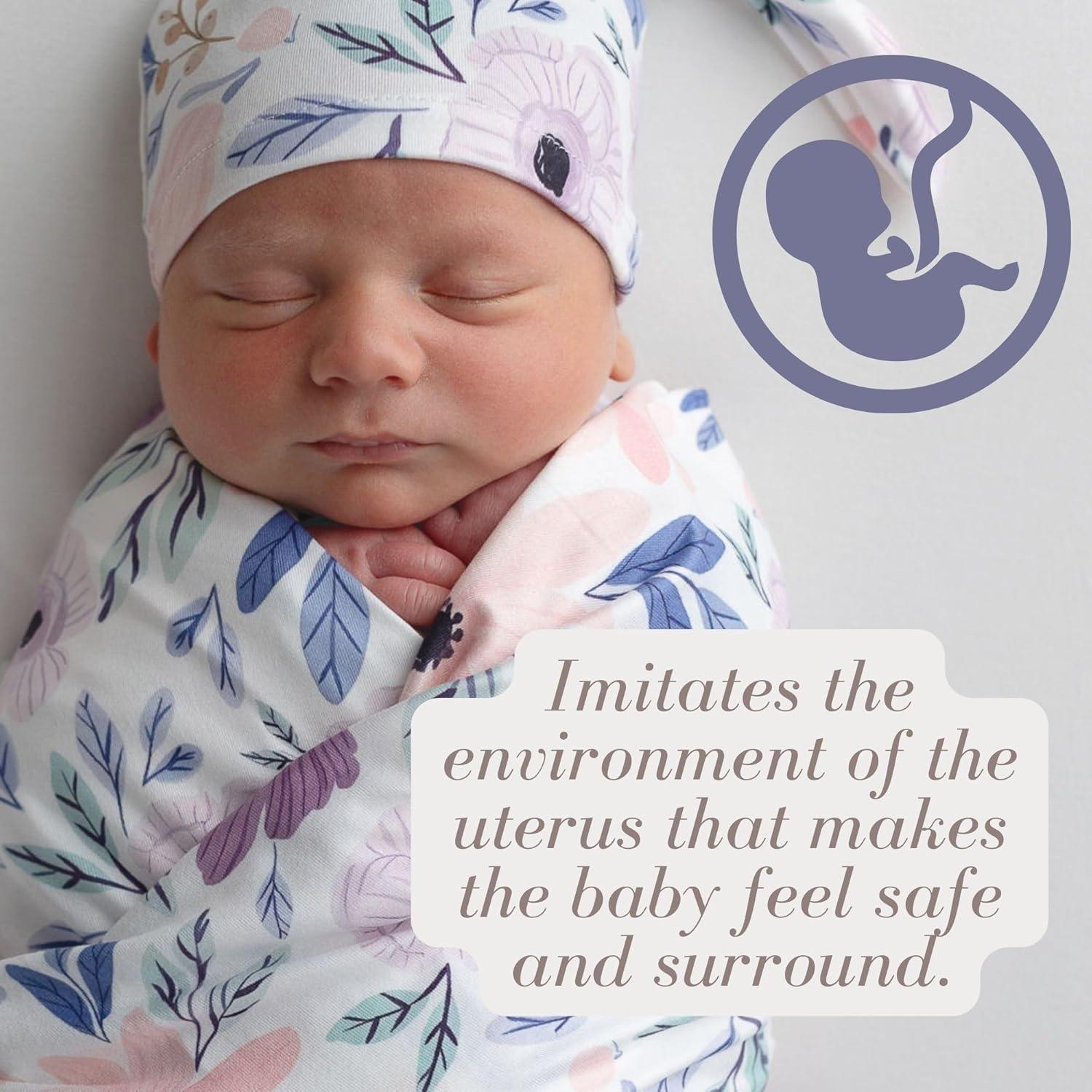 Manta Envueltoria para Bebé Vollmic Floral Rosa y Morado 80x80cm