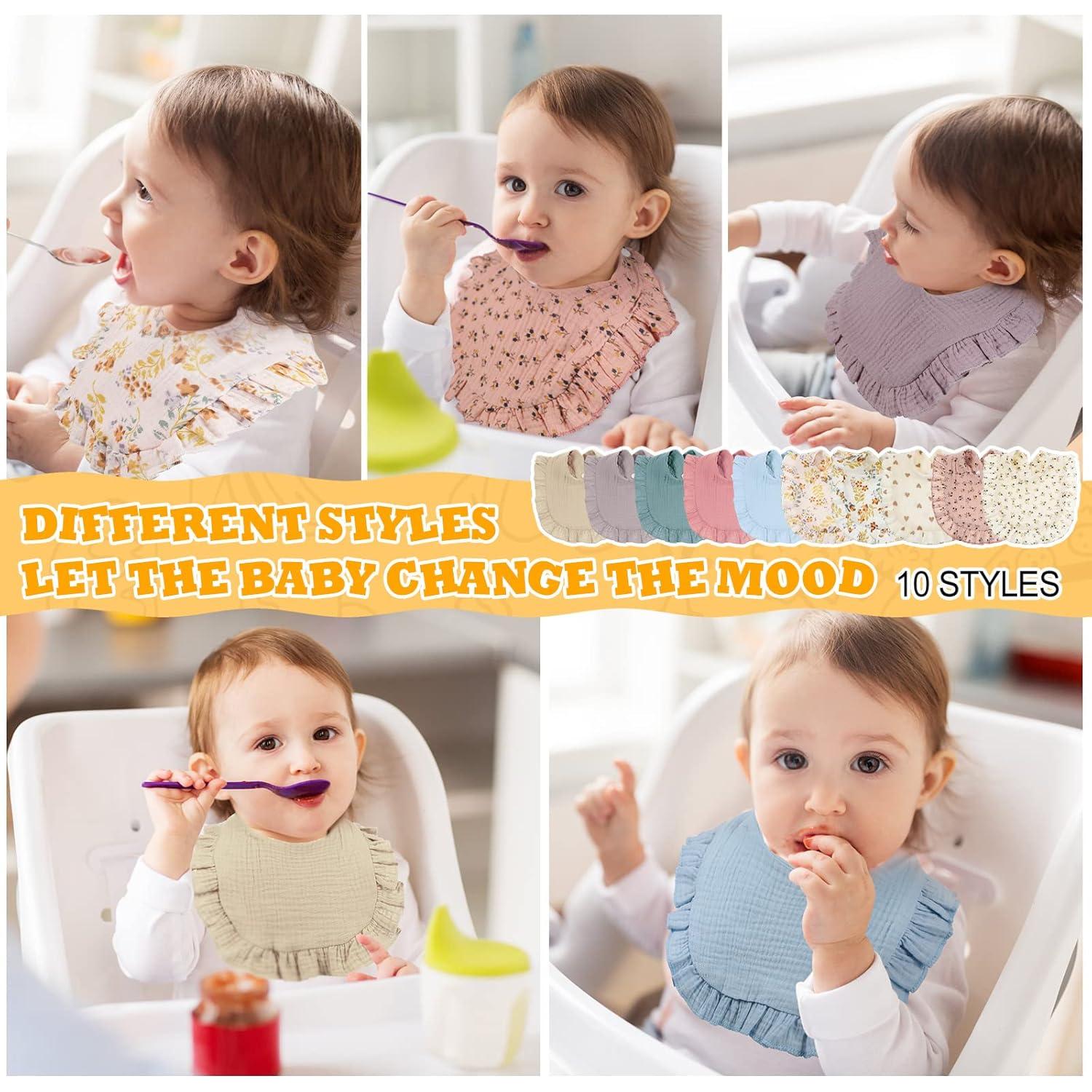 10 Baberos de Muselina para Bebé Mepase - Algodón Suave