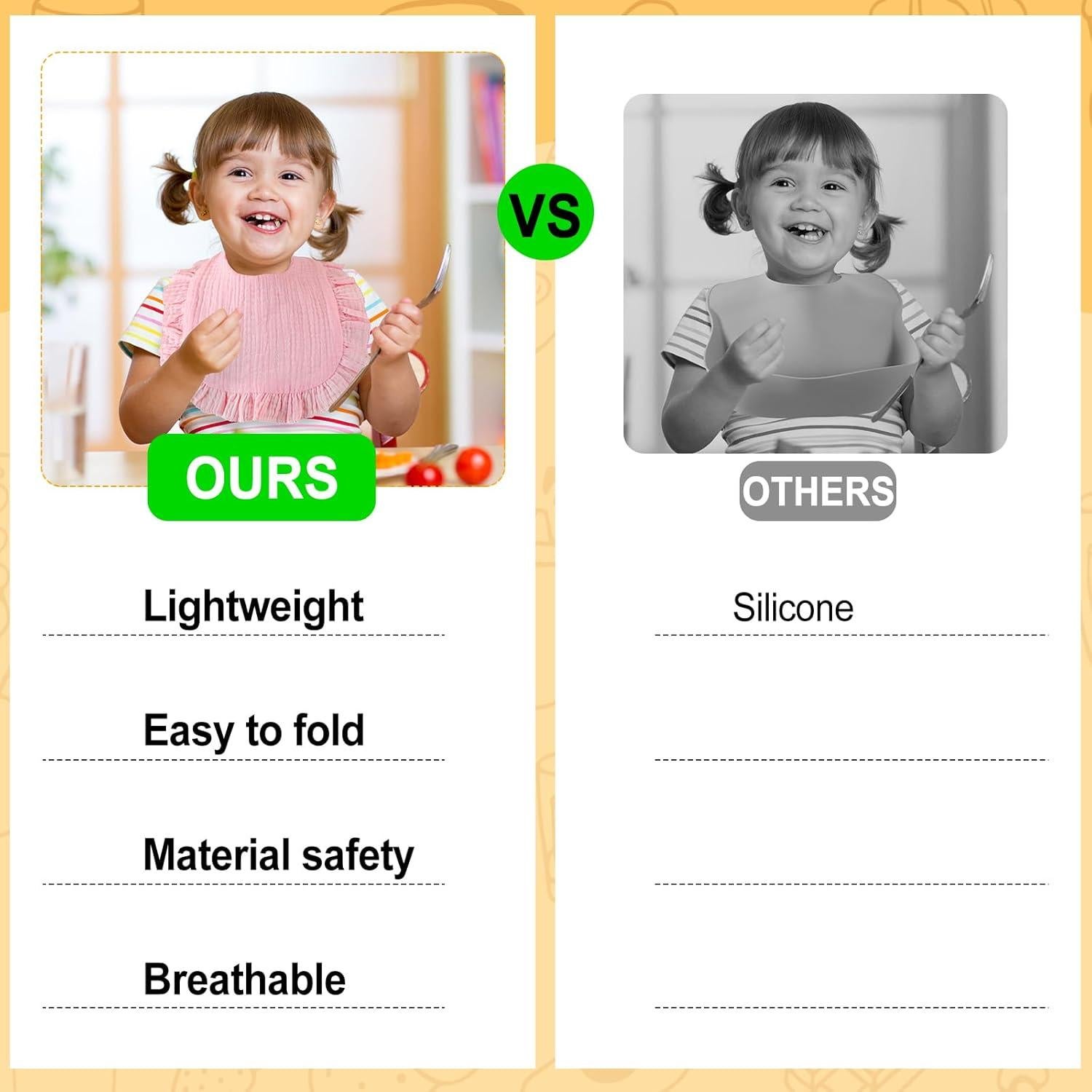 10 Baberos de Muselina para Bebé Mepase - Algodón Suave