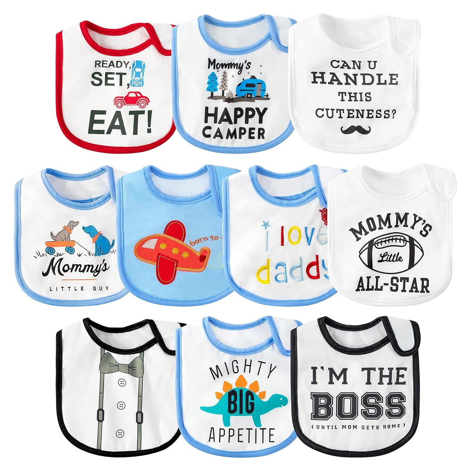 Baberos Impermeables para Bebés BWkoss - 10 Piezas Unisex