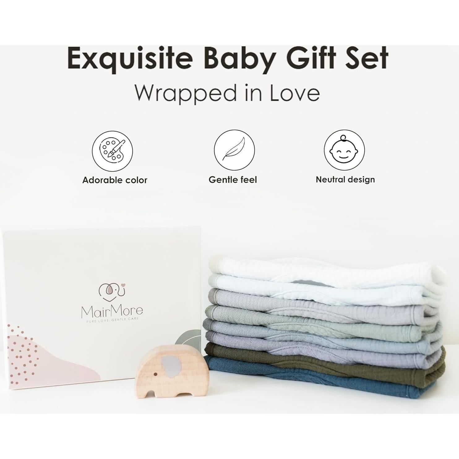 Set de 8 Baberos de Muselina MairMore para Bebés Unisex