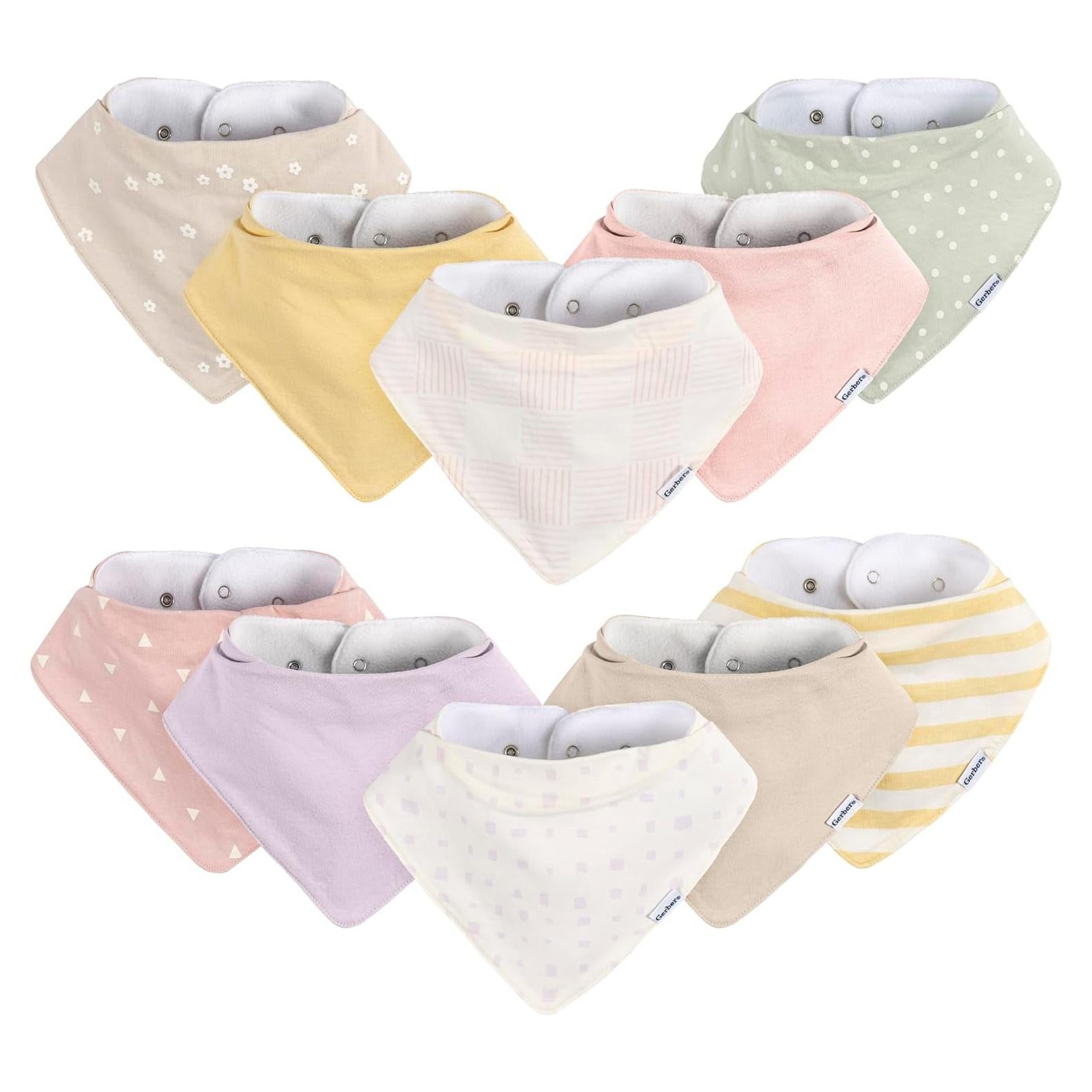 Baberos Bandana Unisex Gerber - 10 Piezas Multicolor