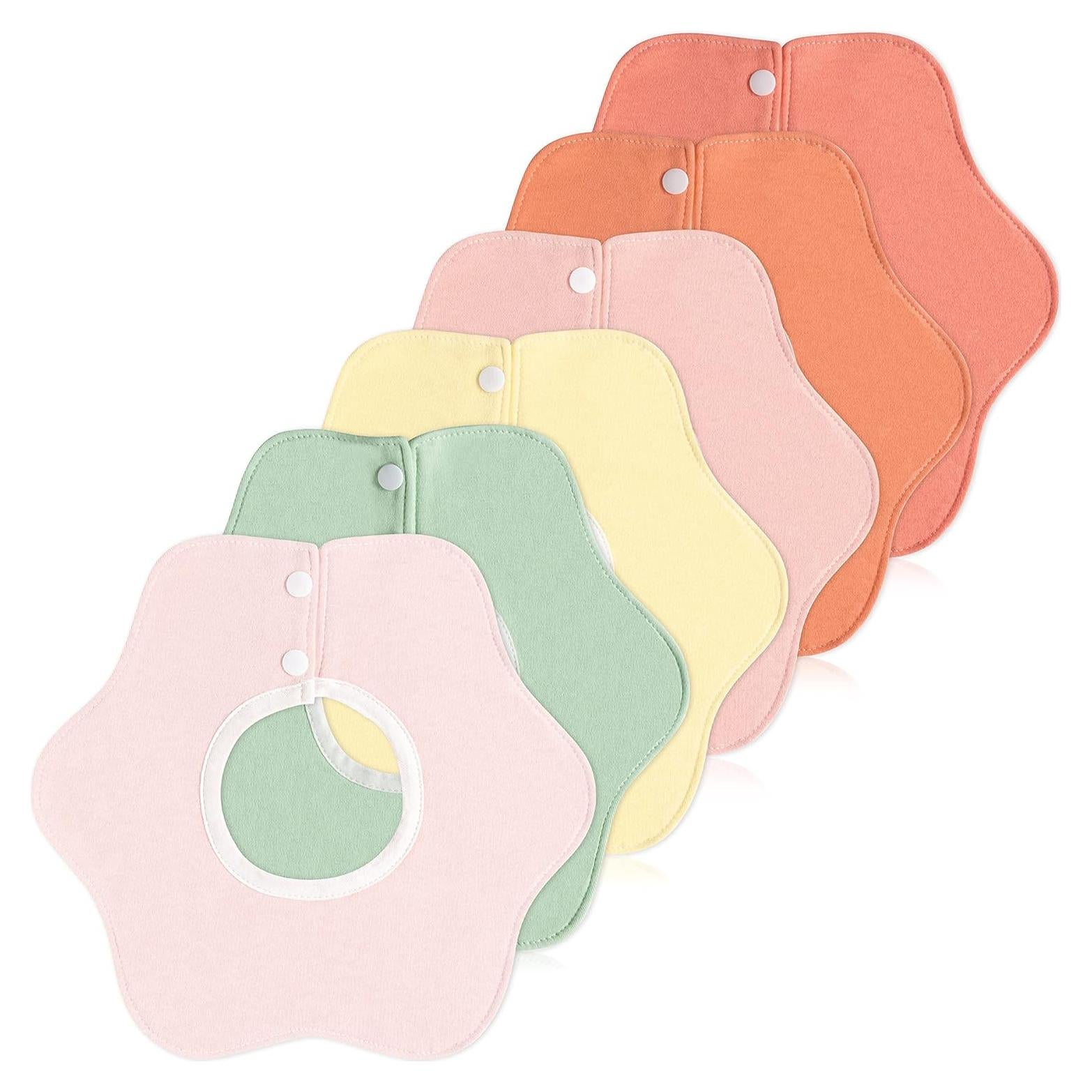 Baberos Impermeables Zainpe 6 Pcs Algodón para Bebés 0-12 Meses