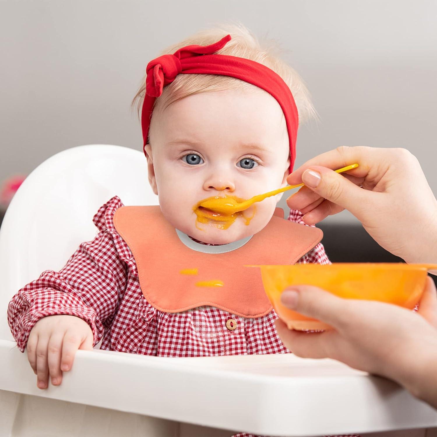 Baberos Impermeables Zainpe 6 Pcs Algodón para Bebés 0-12 Meses