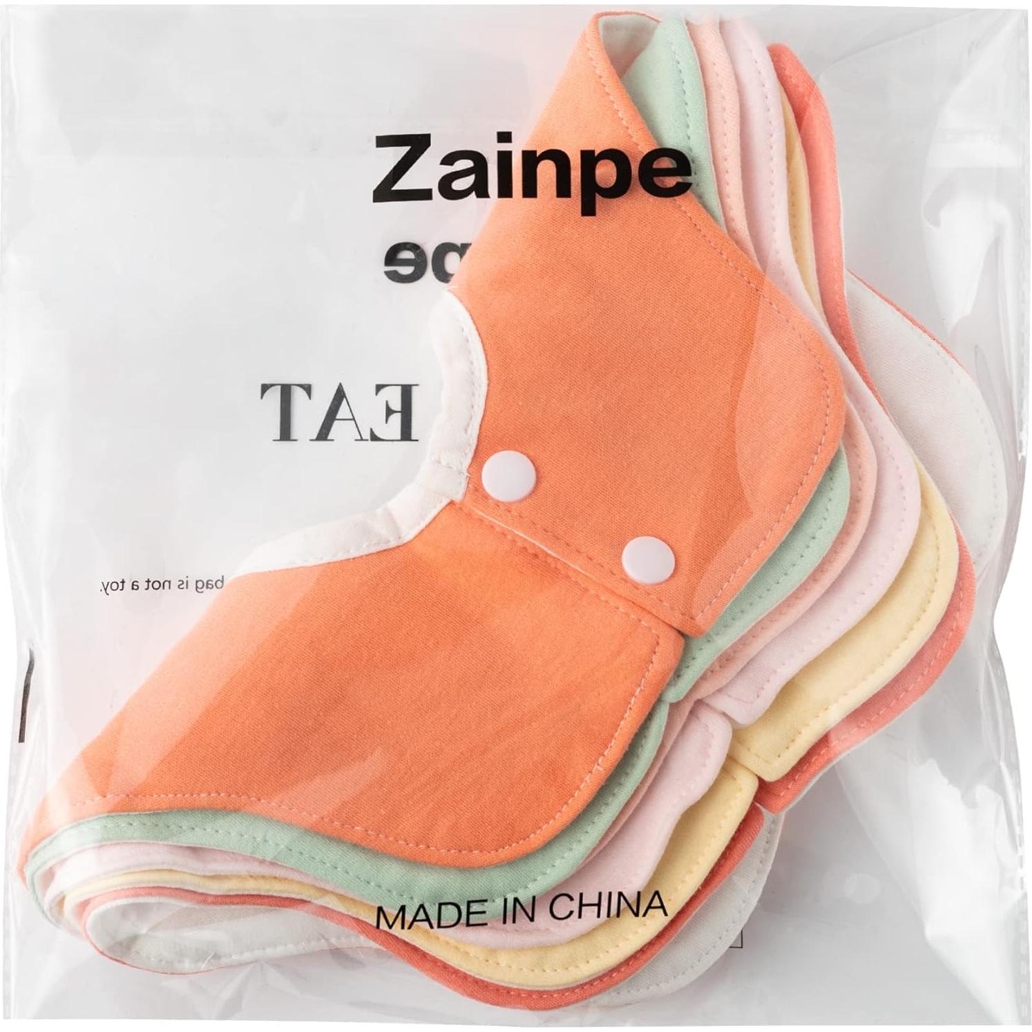 Baberos Impermeables Zainpe 6 Pcs Algodón para Bebés 0-12 Meses