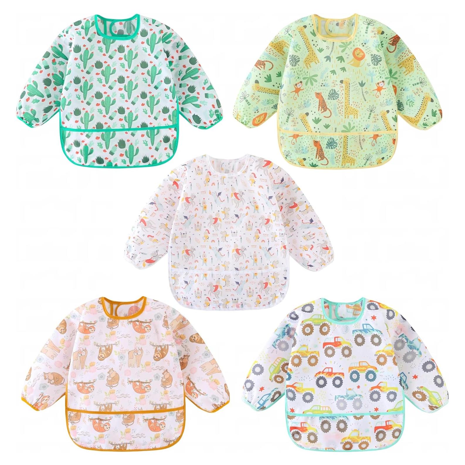 Baberos Impermeables de Manga Larga HaimoBurg - Paquete de 5