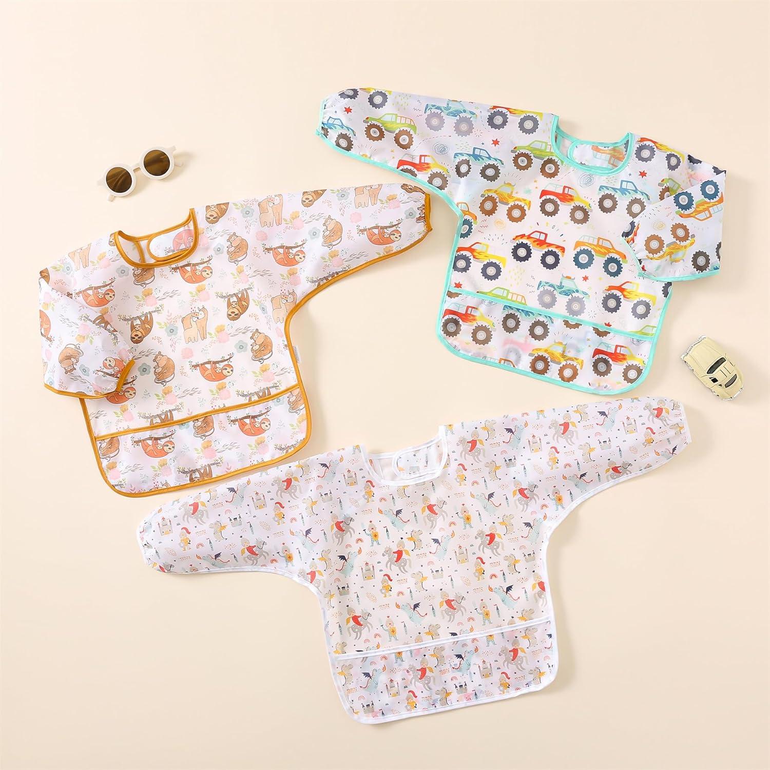 Baberos Impermeables de Manga Larga HaimoBurg - Paquete de 5