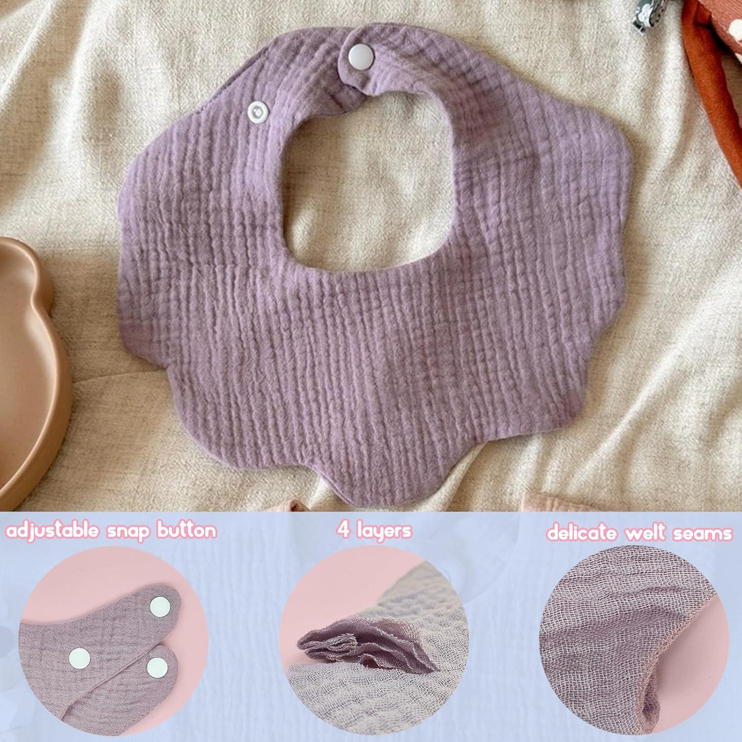 Baberos de Muselina 100% Algodón EllieHouse 10 Pack Bebé