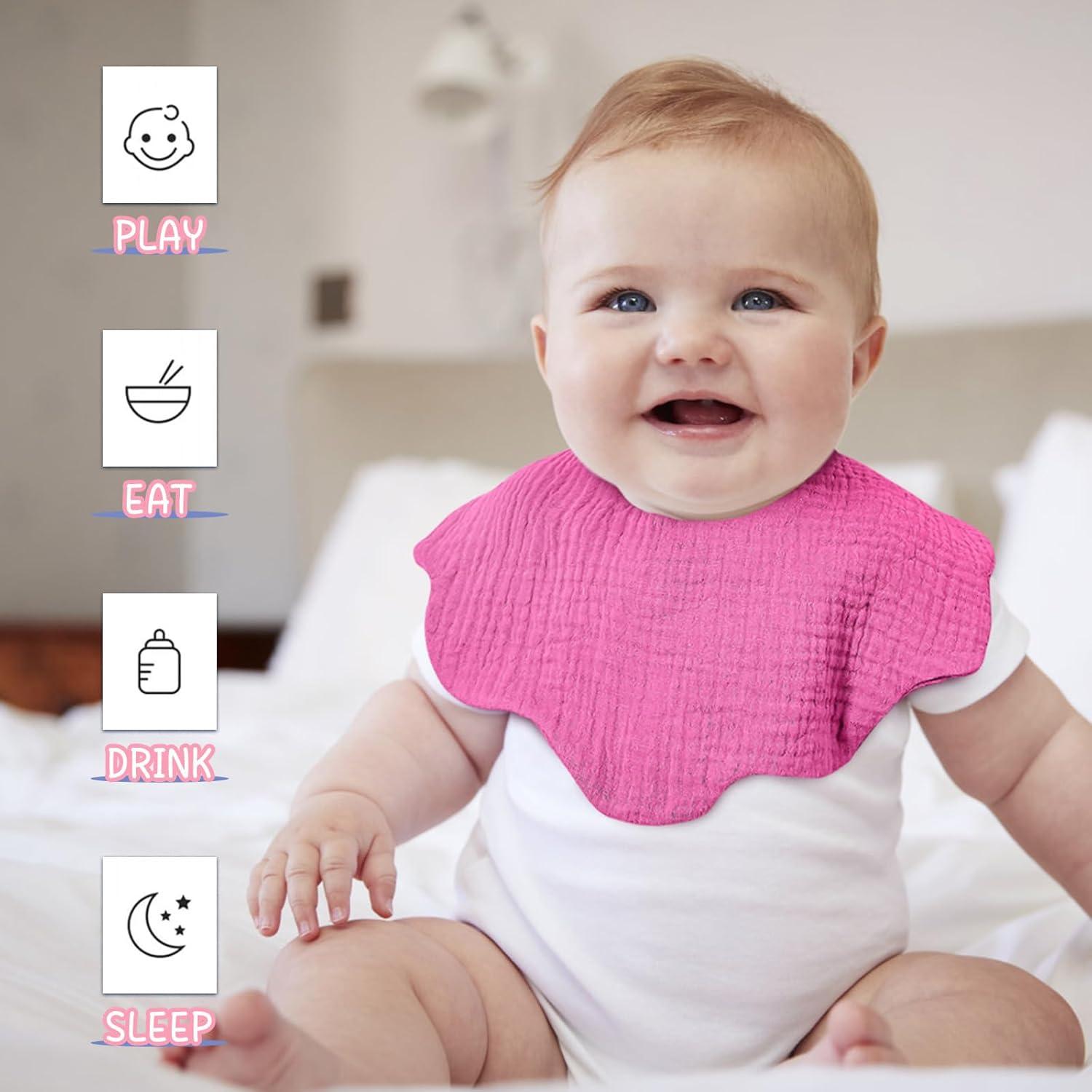 Baberos de Muselina 100% Algodón EllieHouse 10 Pack Bebé