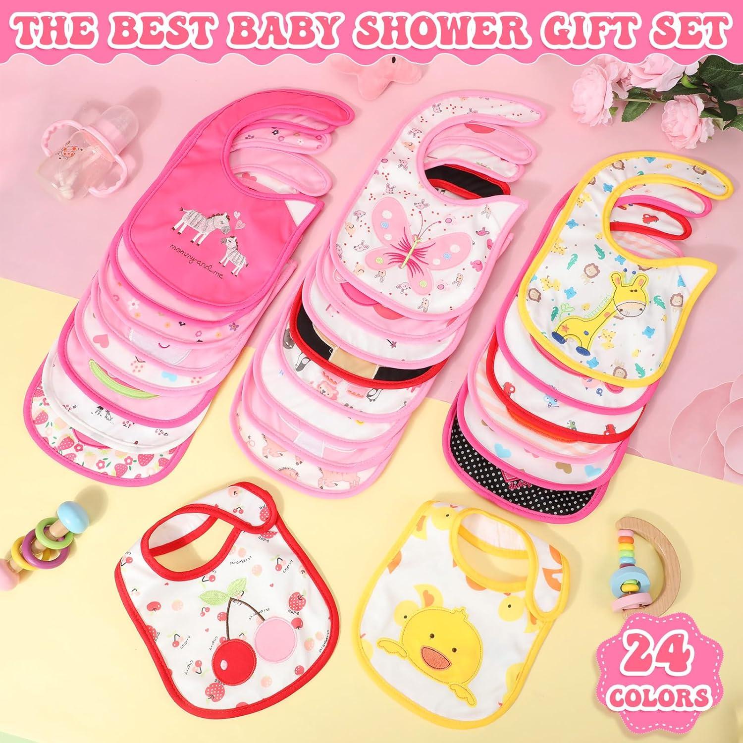 HooLing 24 Baberos Impermeables de Algodón para Bebés