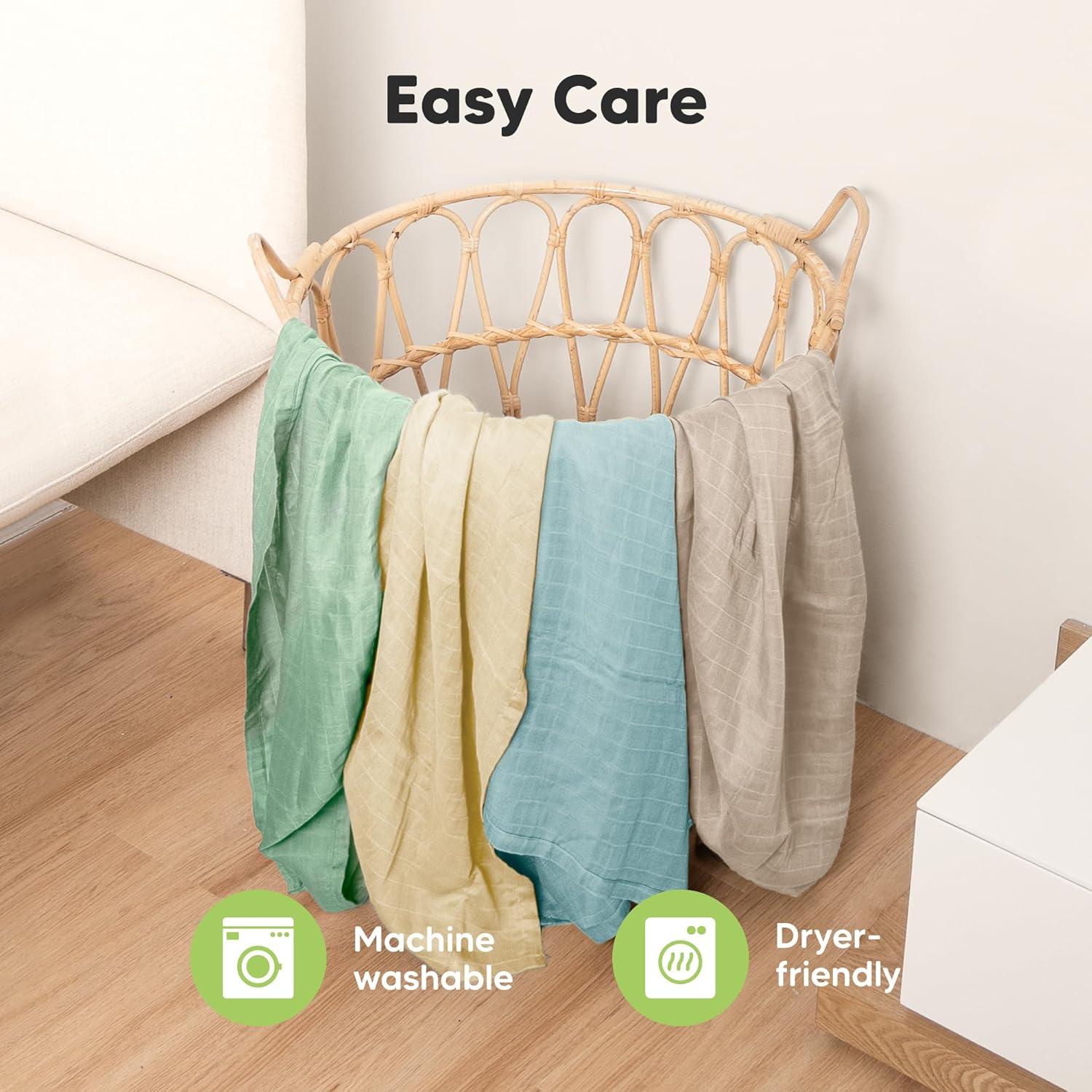 Paquete de 4 mantas de muselina orgánica KeaBabies Mirage