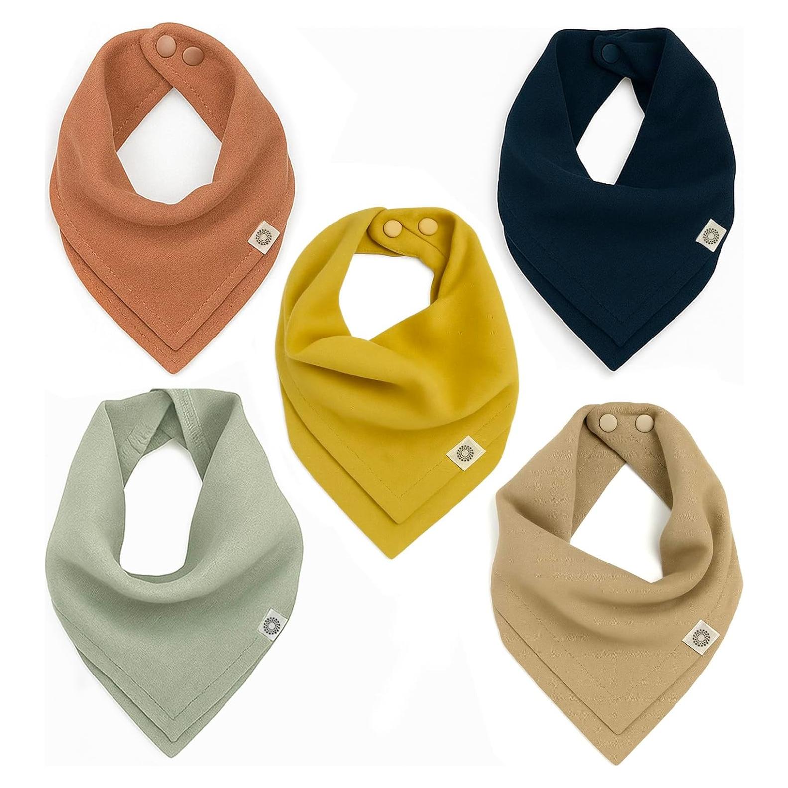 Baberos Bandana Orgánicos Kishu Baby - Juego de 5 Reversibles