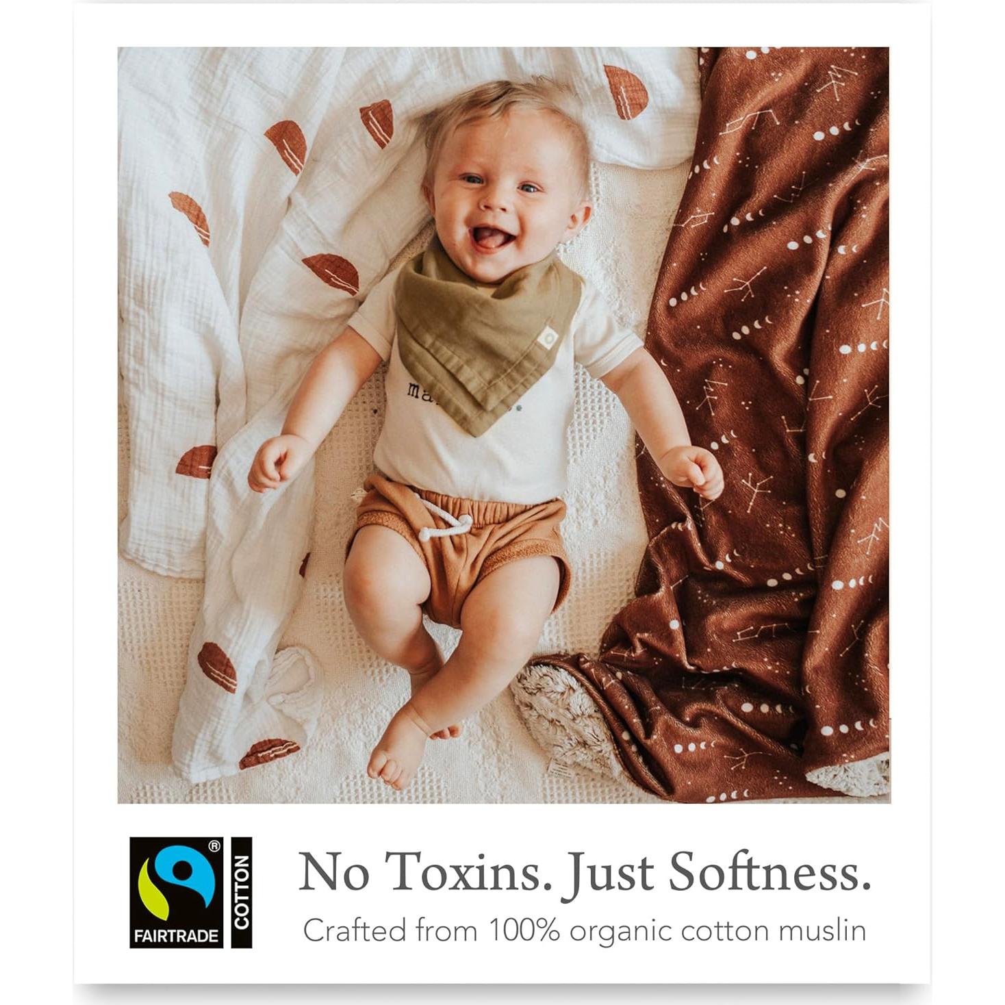 Baberos Bandana Orgánicos Kishu Baby - Juego de 5 Reversibles