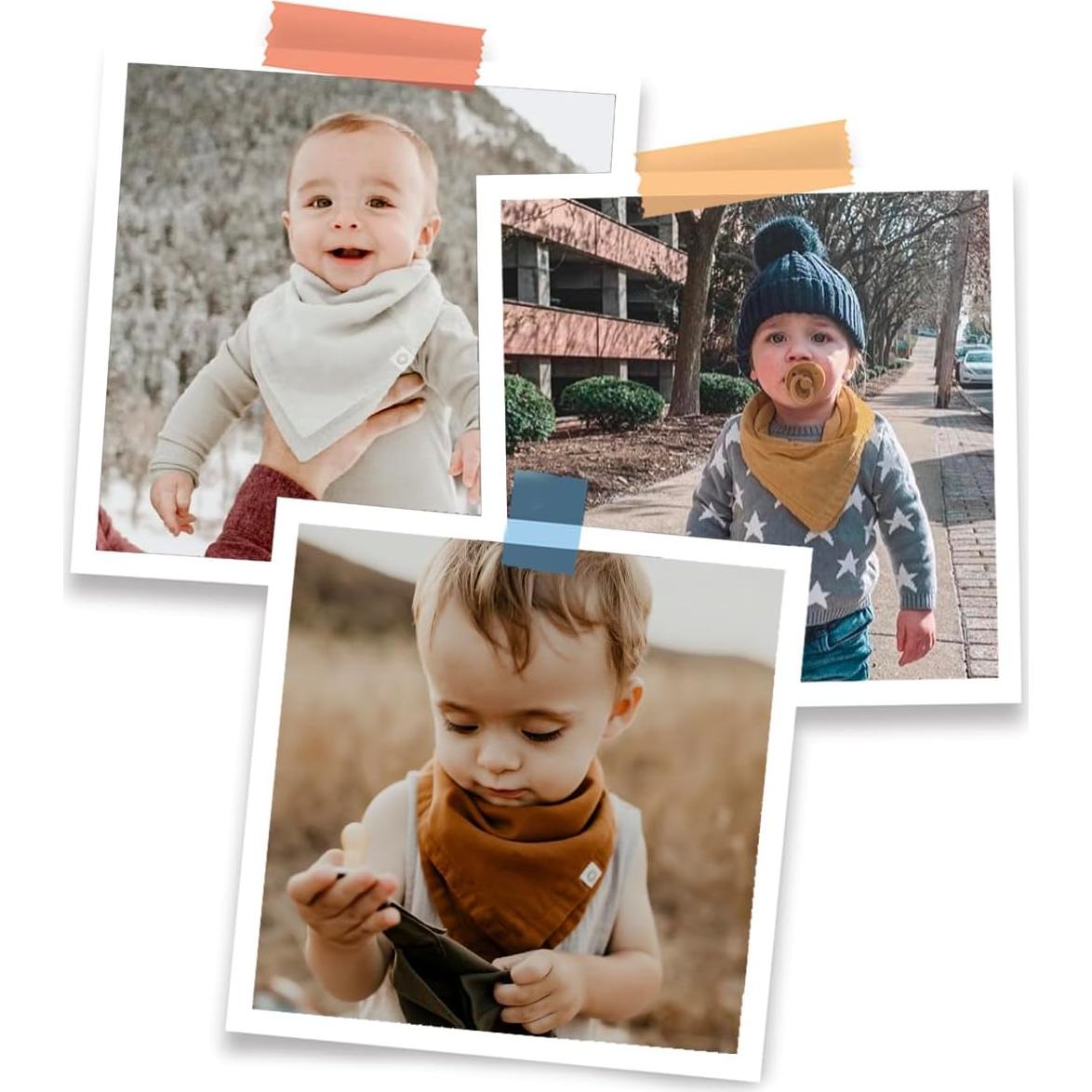 Baberos Bandana Orgánicos Kishu Baby - Juego de 5 Reversibles