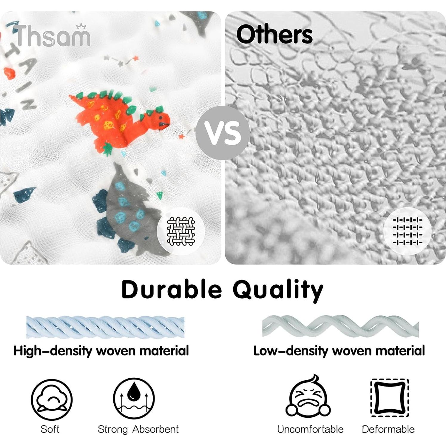 Paños de eructo 100% algodón THSAM 50.8x25.4 cm 6 unidades