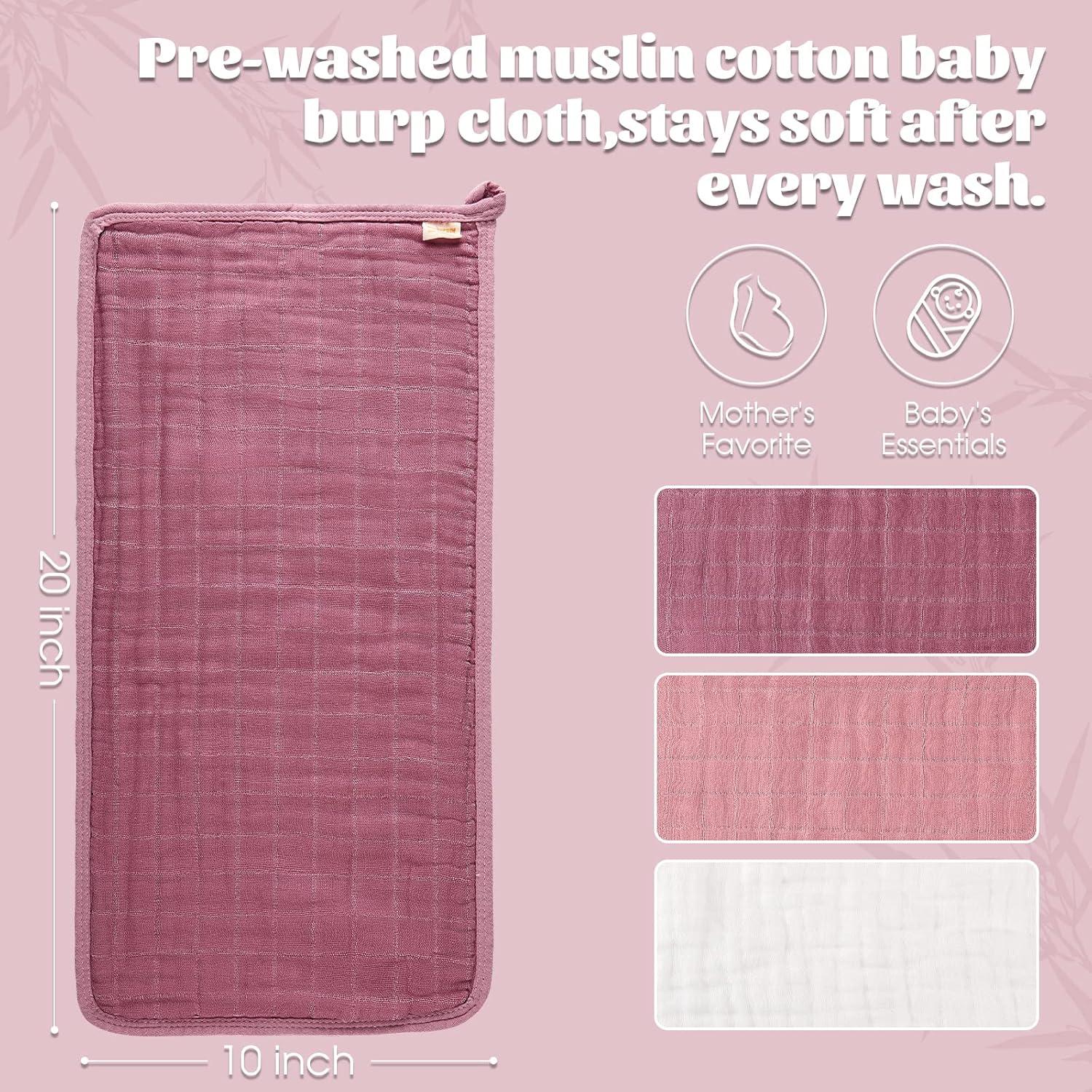 Pañales de Algodón Suave MUKIN 50.8x25.4cm Rosa - 6 Unidades