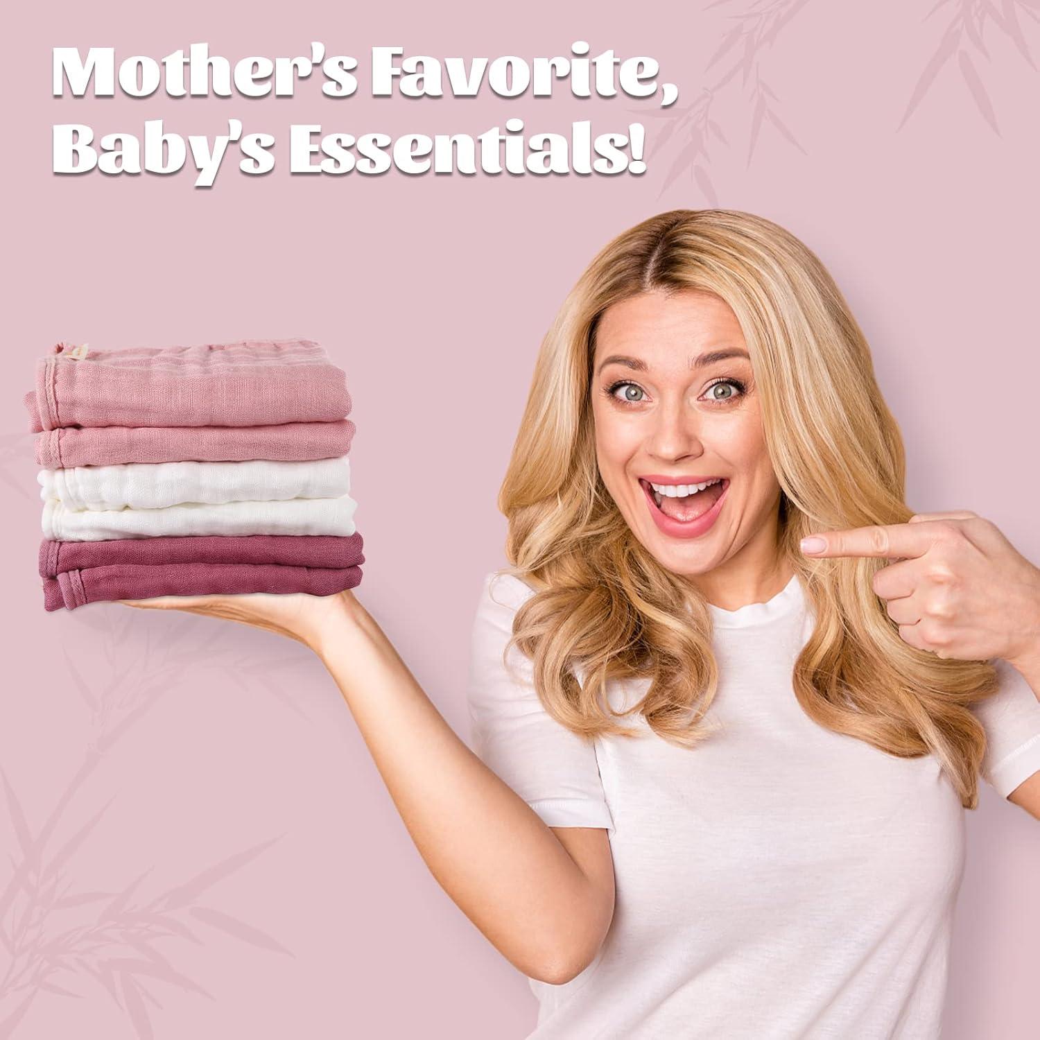 Pañales de Algodón Suave MUKIN 50.8x25.4cm Rosa - 6 Unidades