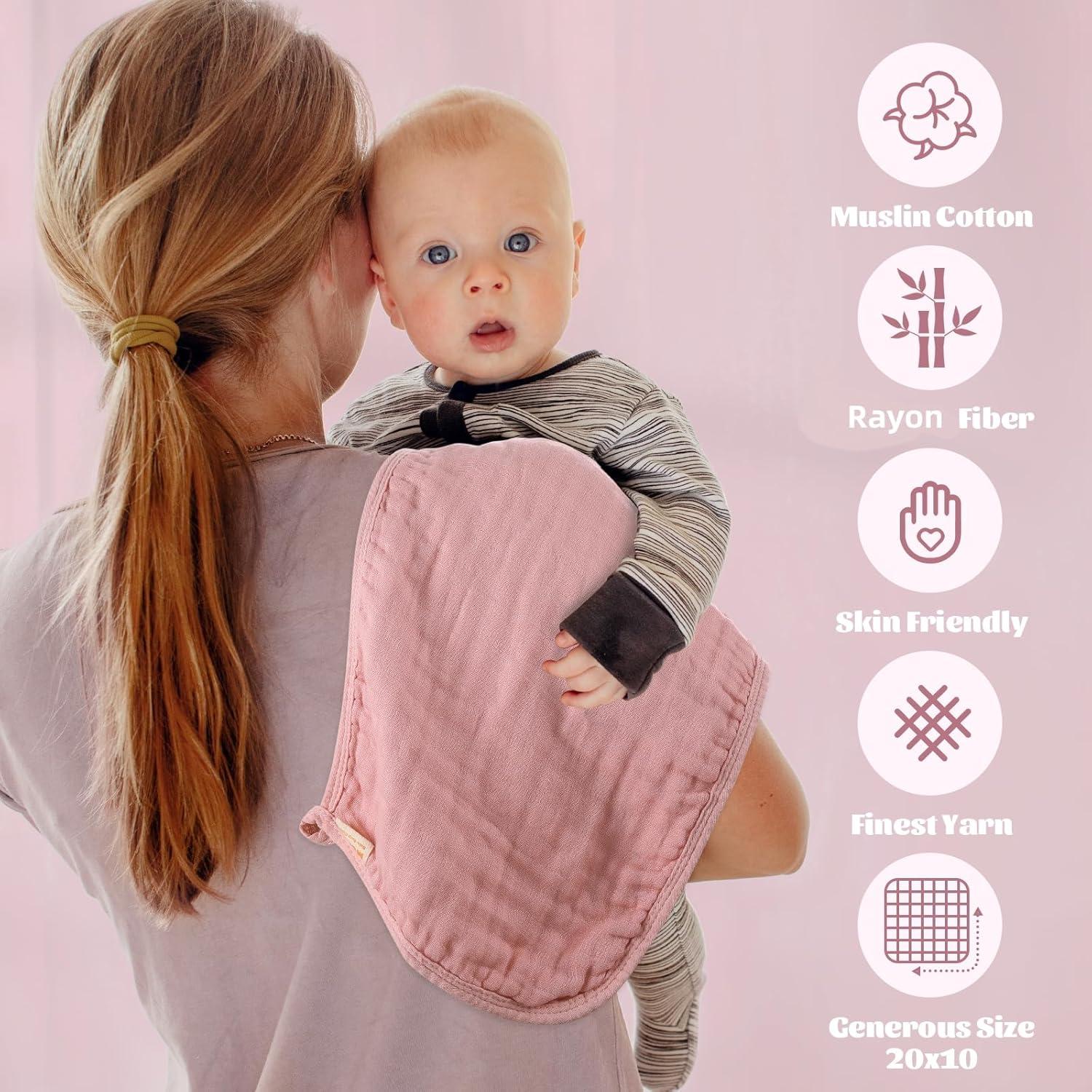 Pañales de Algodón Suave MUKIN 50.8x25.4cm Rosa - 6 Unidades