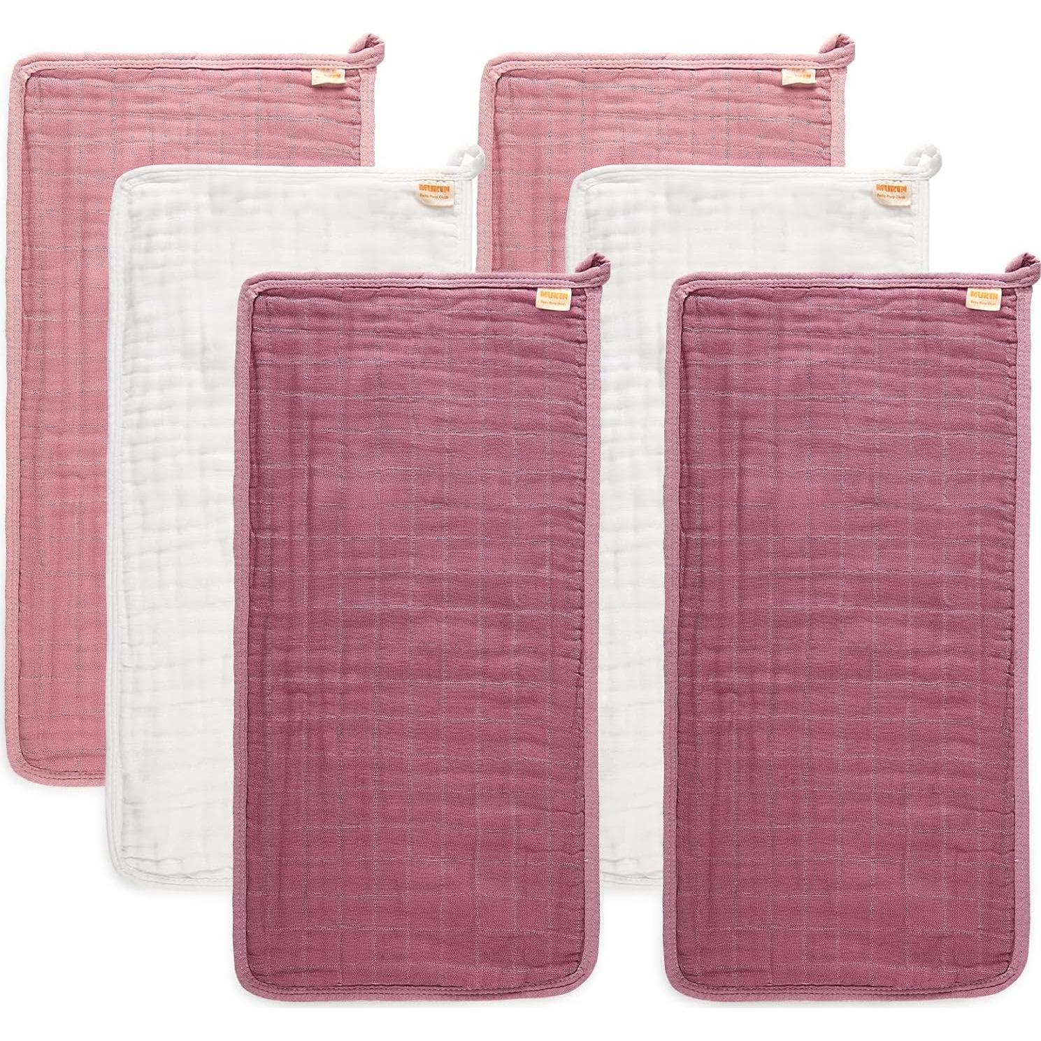 Pañales de Algodón Suave MUKIN 50.8x25.4cm Rosa - 6 Unidades